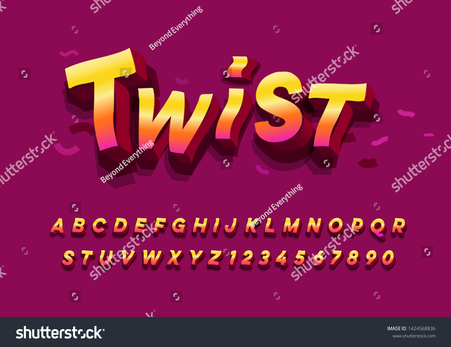 Twist Modern Cartoon Font Twist Effect Stock Vector (Royalty Free ...