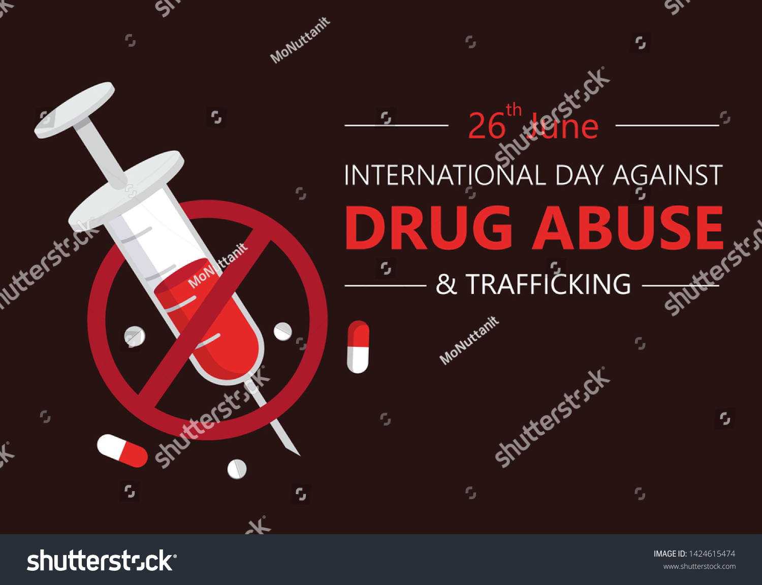 International Day Against Drug Abuse Banner Stock Vector (Royalty Free ...