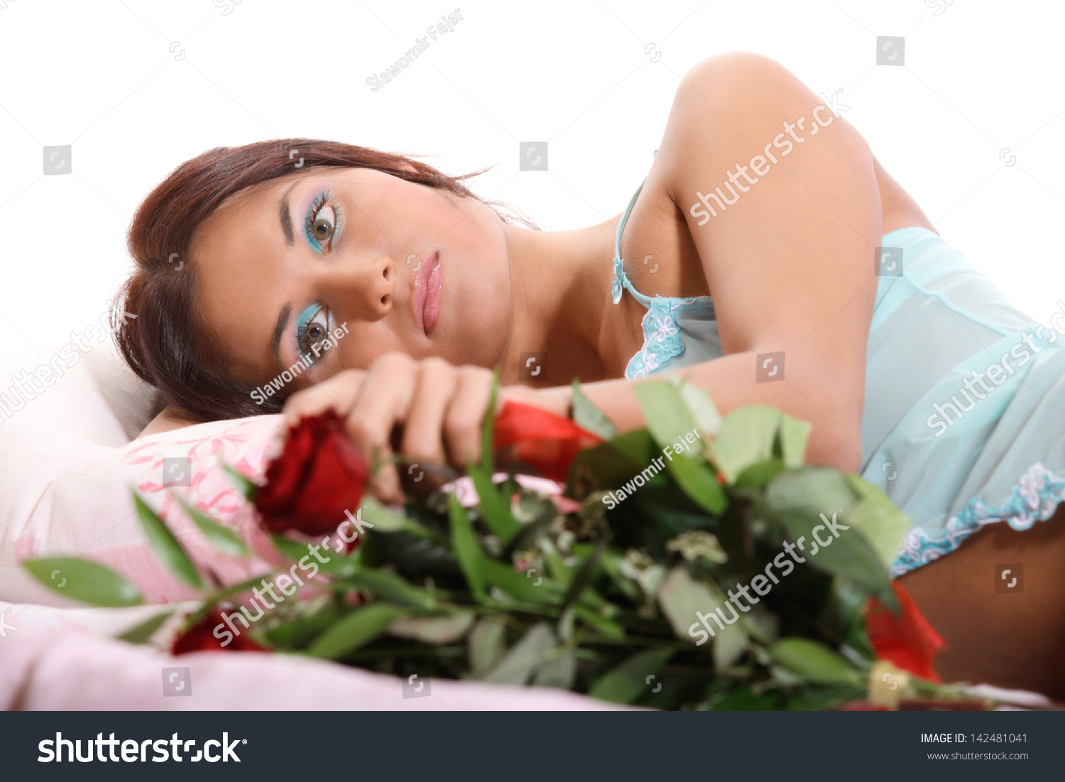 Beautiful Sexy Woman Lying On Bed Stock Photo Shutterstock