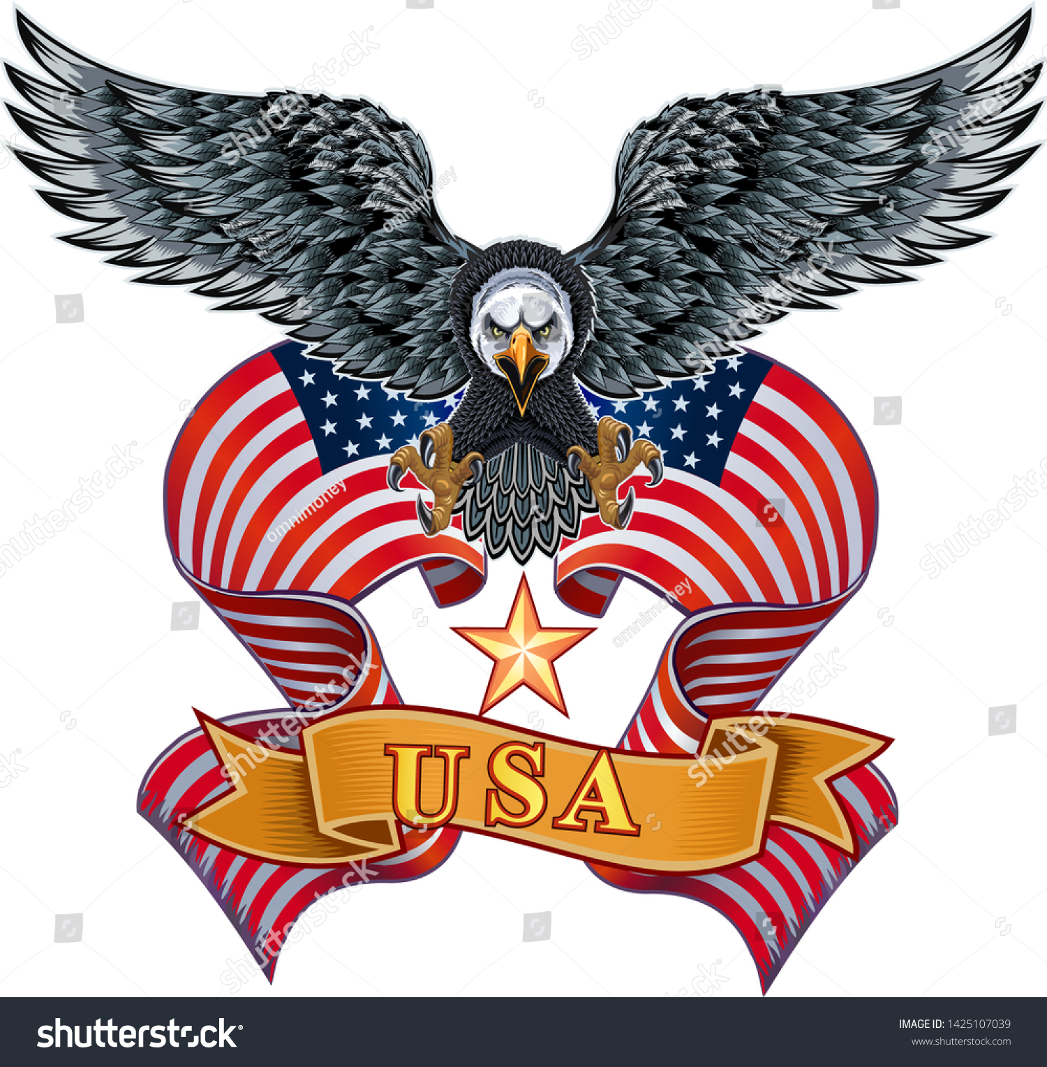 American Eagle Usa Flags Stock Vector (Royalty Free) 1425107039 ...