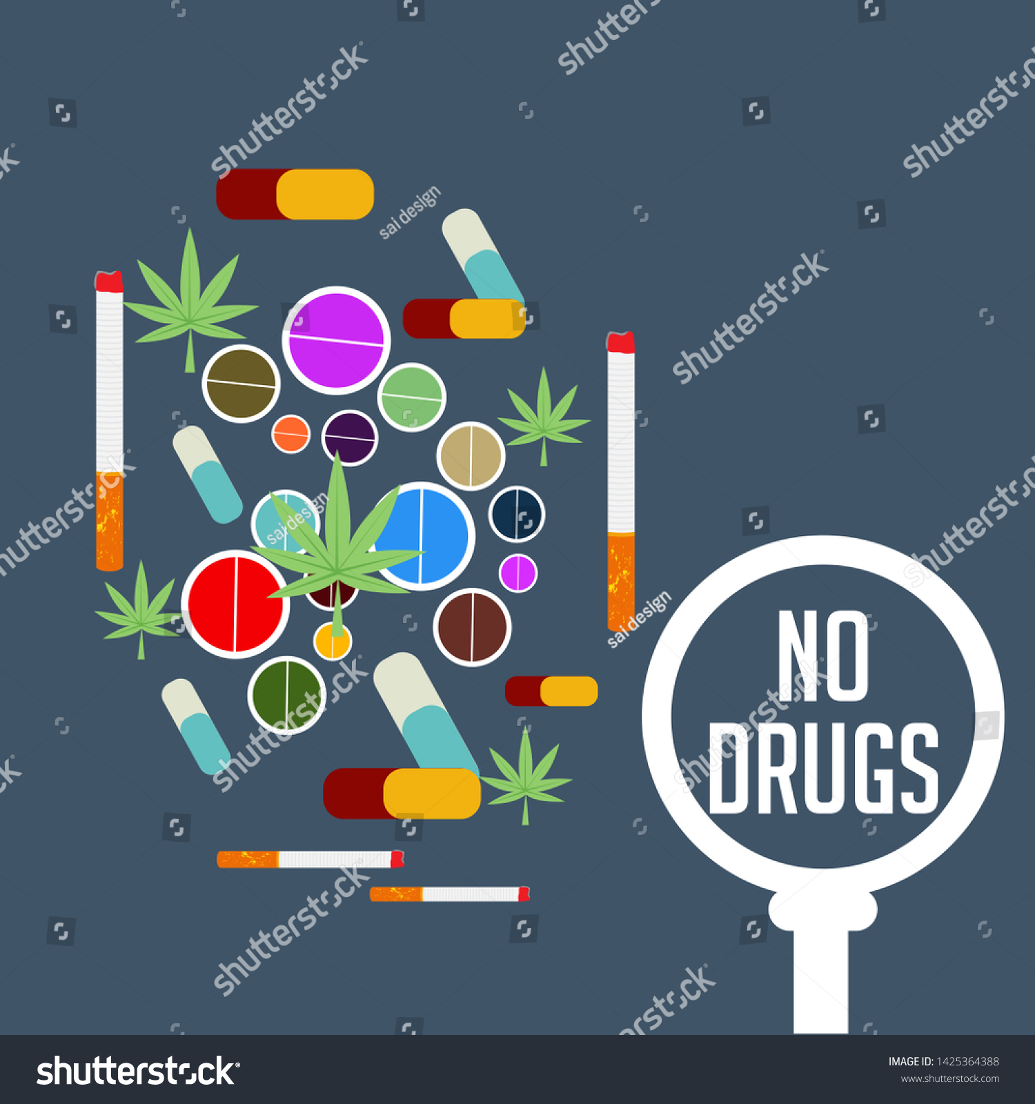 Illustration Background Drug Abusing Concept Poster Stock Illustration ...