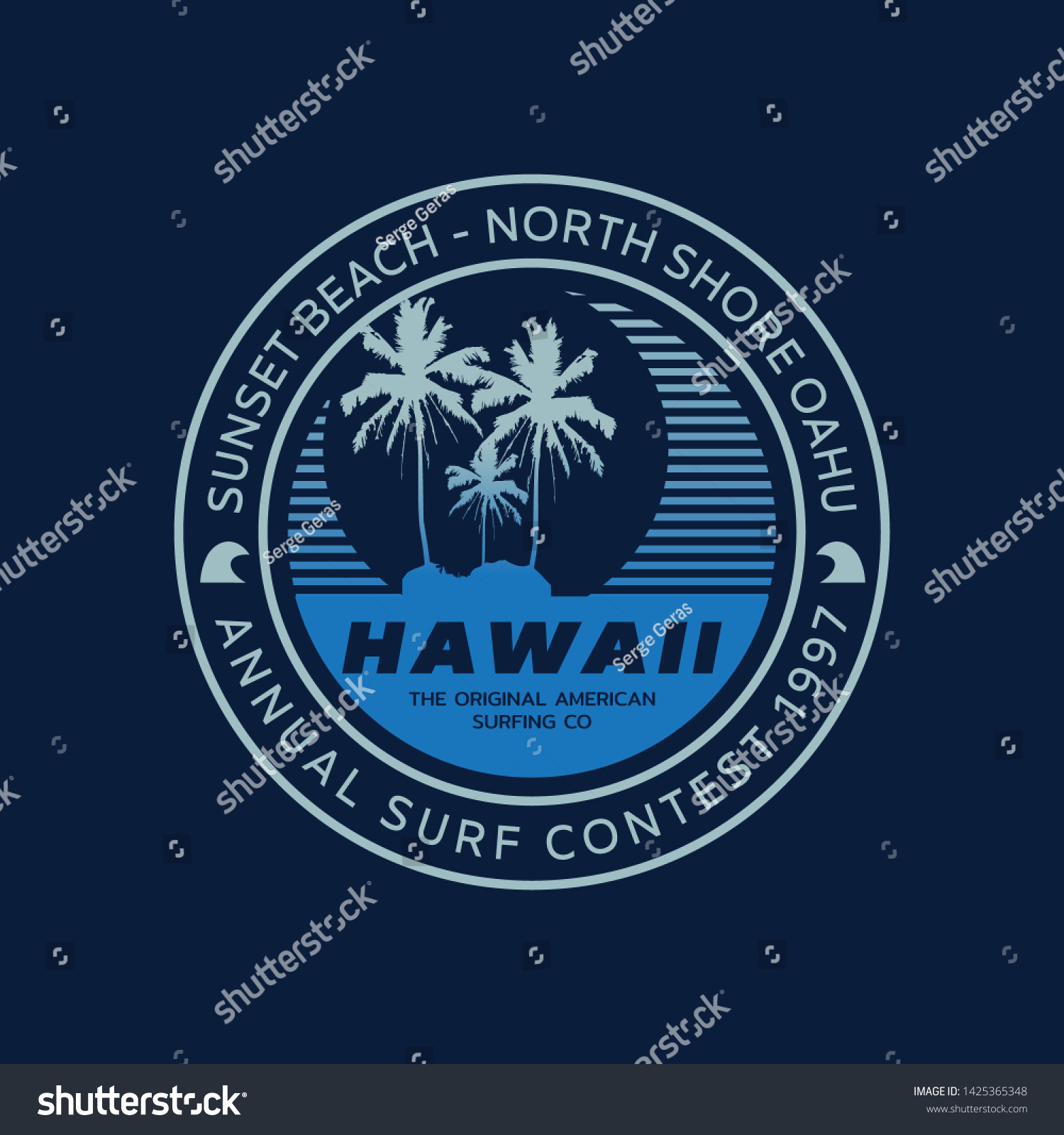 Vector Illustration On Theme Surfing Surf Stock Vector (Royalty Free ...