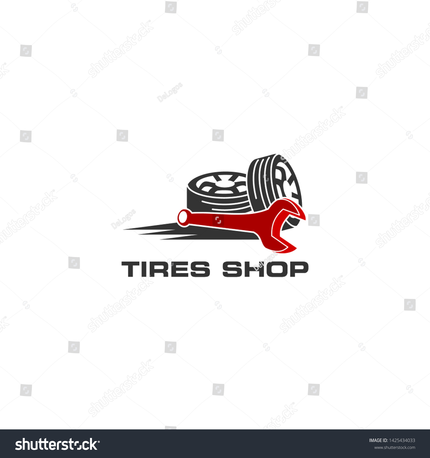 Tires Shop Logo Design Template Silhouette Stock Vector (Royalty Free ...