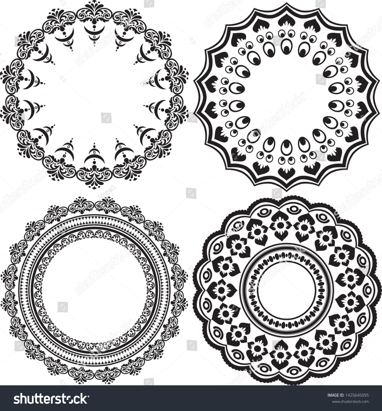 Circular Pattern Frame Vector Stock Vector (Royalty Free) 1425645095