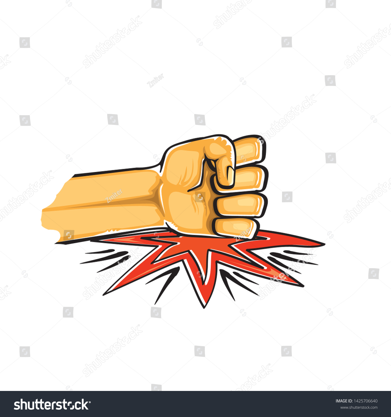 Angry Fist On Table Vector Icon Stock Vector (Royalty Free) 1425706640 ...