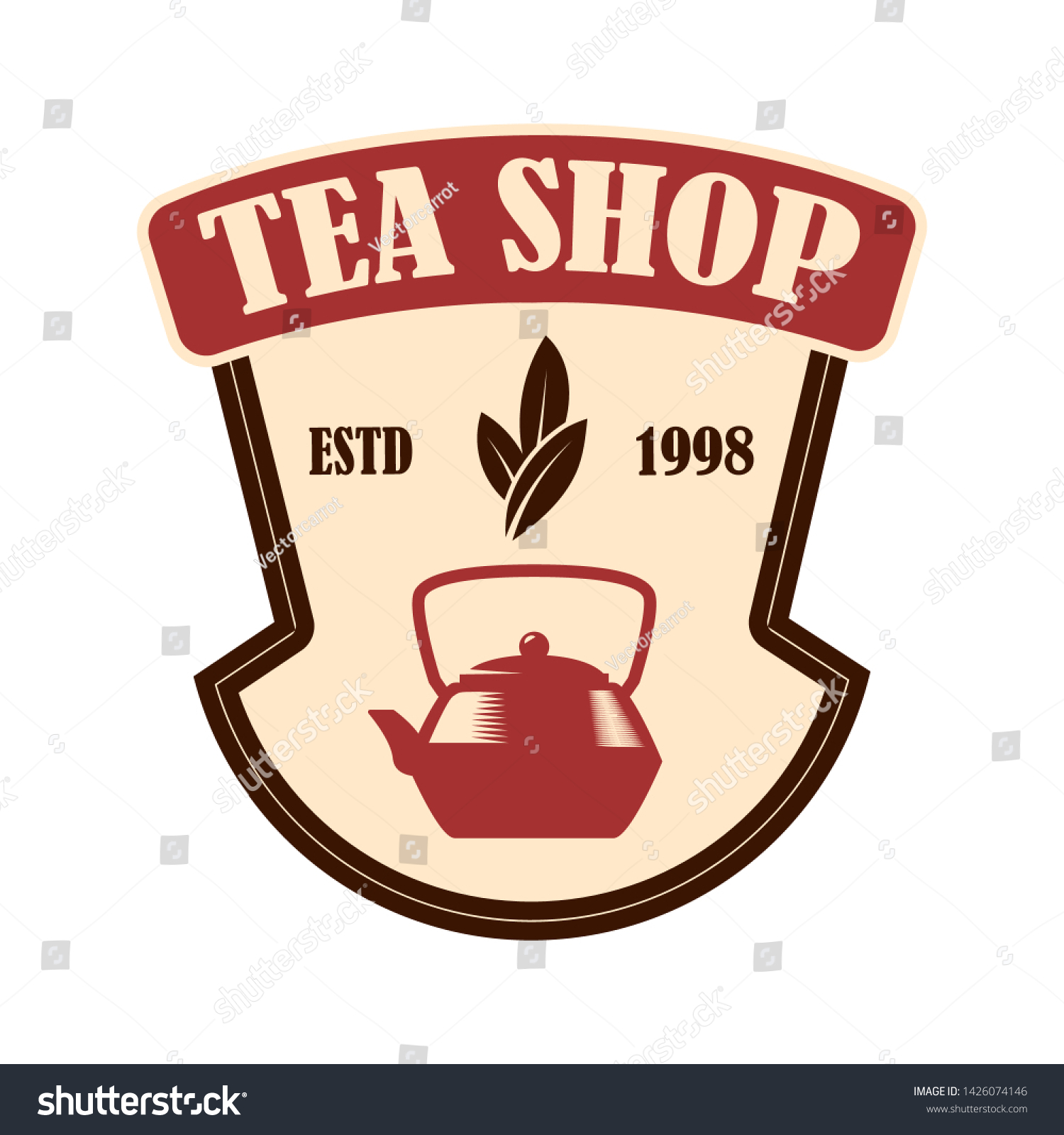 Tea Shop Emblem Template Design Element Stock Vector (Royalty Free ...