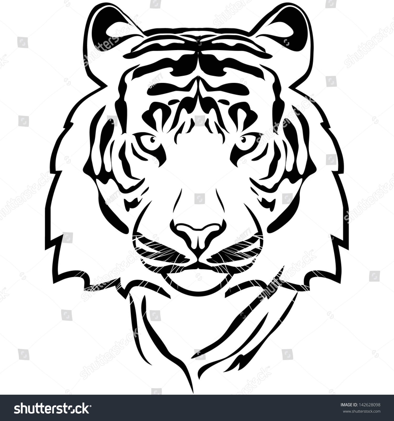 Композиции тигр контур