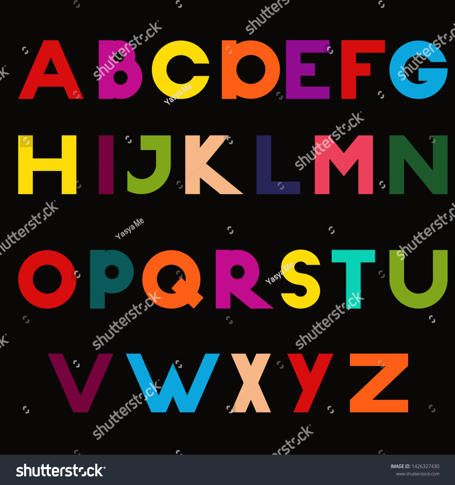 Vector Alphabet Color Capital Letters Stock Vector (Royalty Free ...