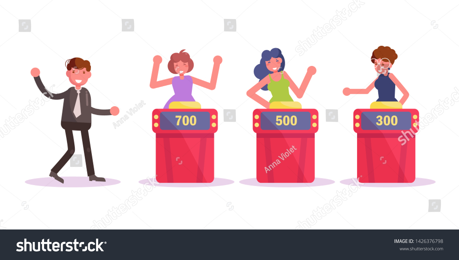 Tv Game Show Vector Cartoon Isolated Stock Vector (Royalty Free ...