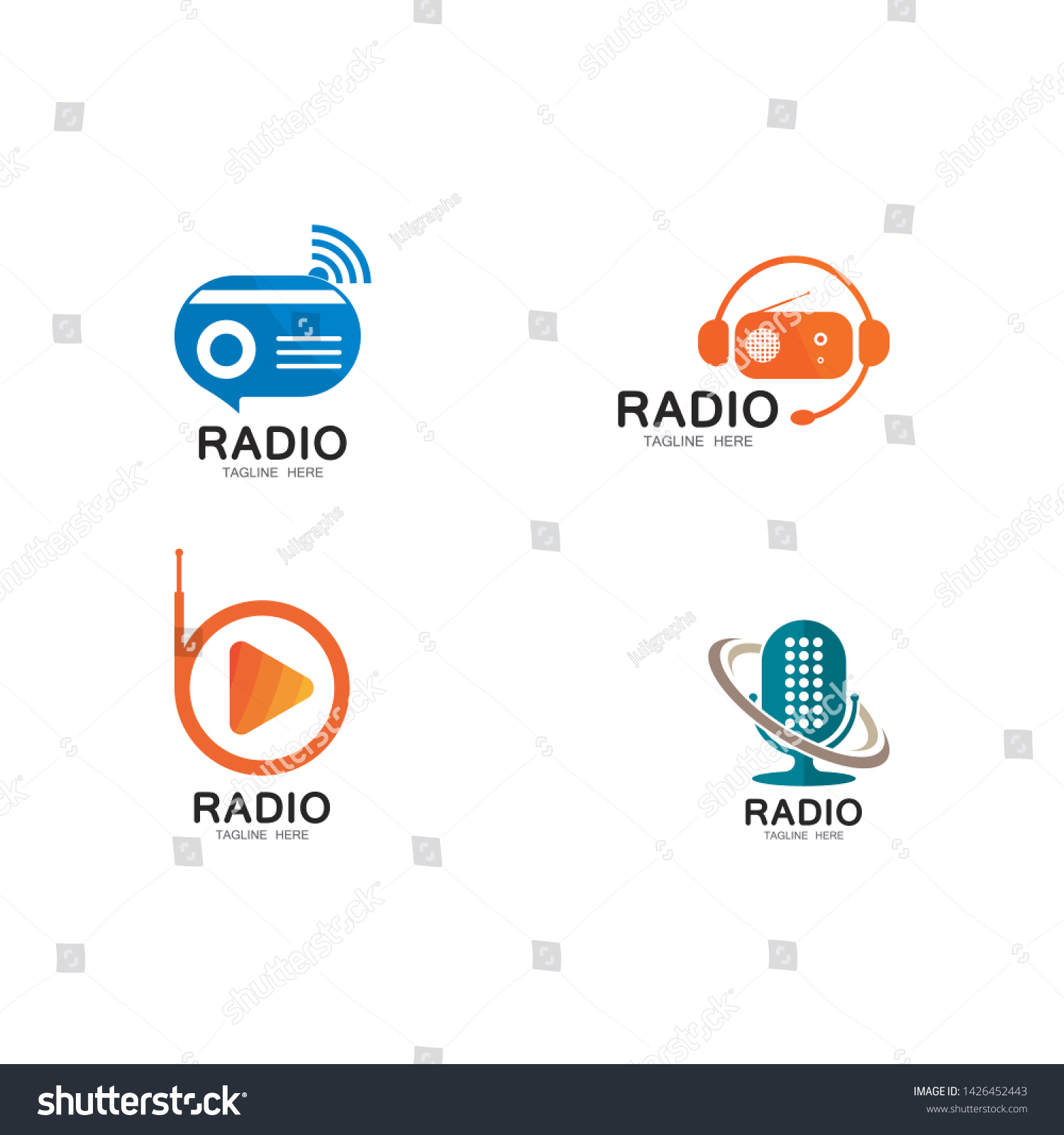 Radio Logo Template Vector Icon Illustration Stock Vector (royalty Free 