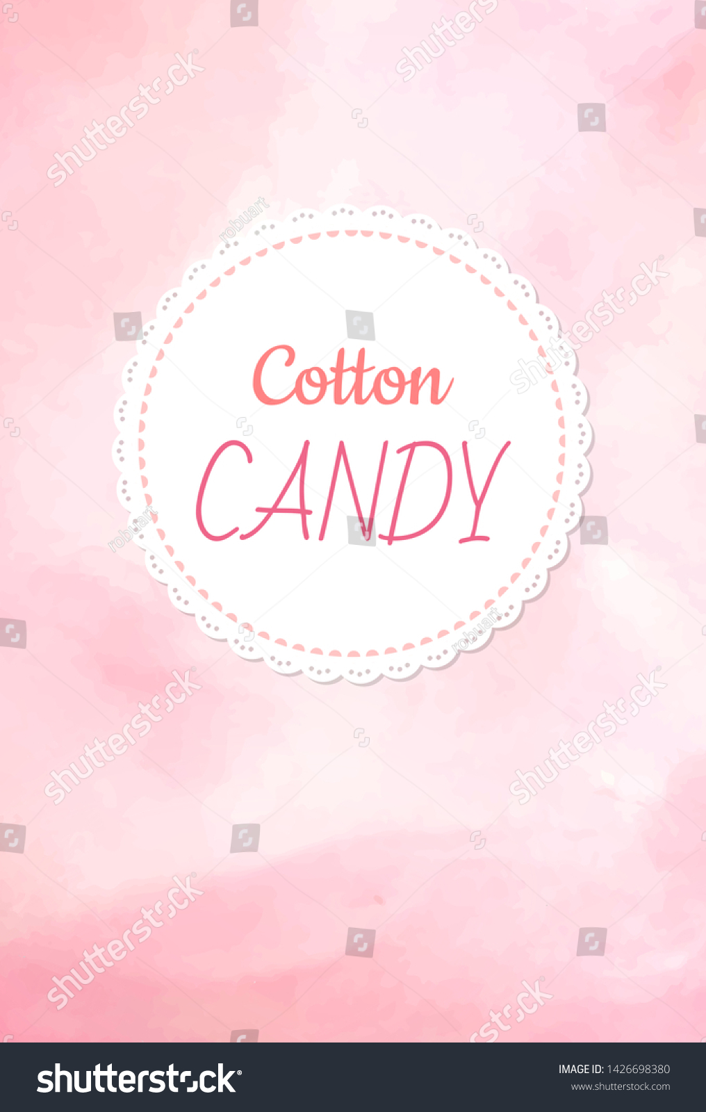 Cotton Candy Logo Fluffy Candyfloss Pink Stock Vector (Royalty Free ...