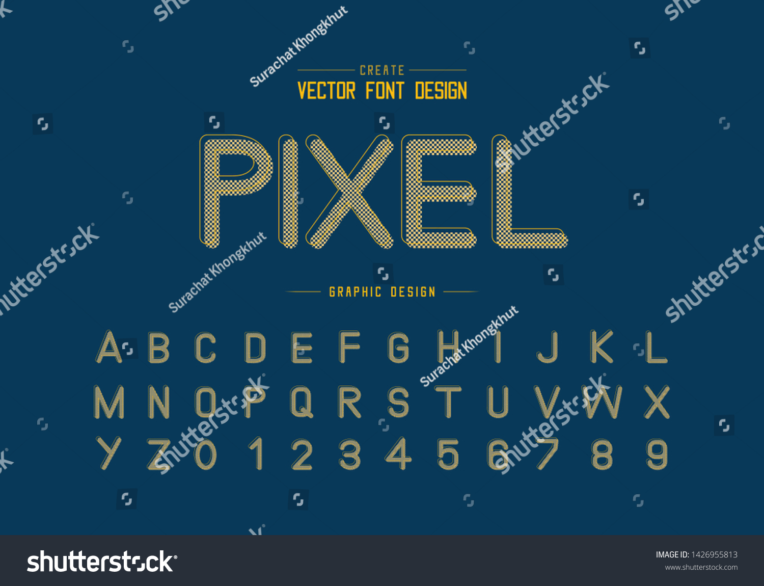 Pixel Font Alphabet Vector Typeface Letter Stock Vector (Royalty Free ...