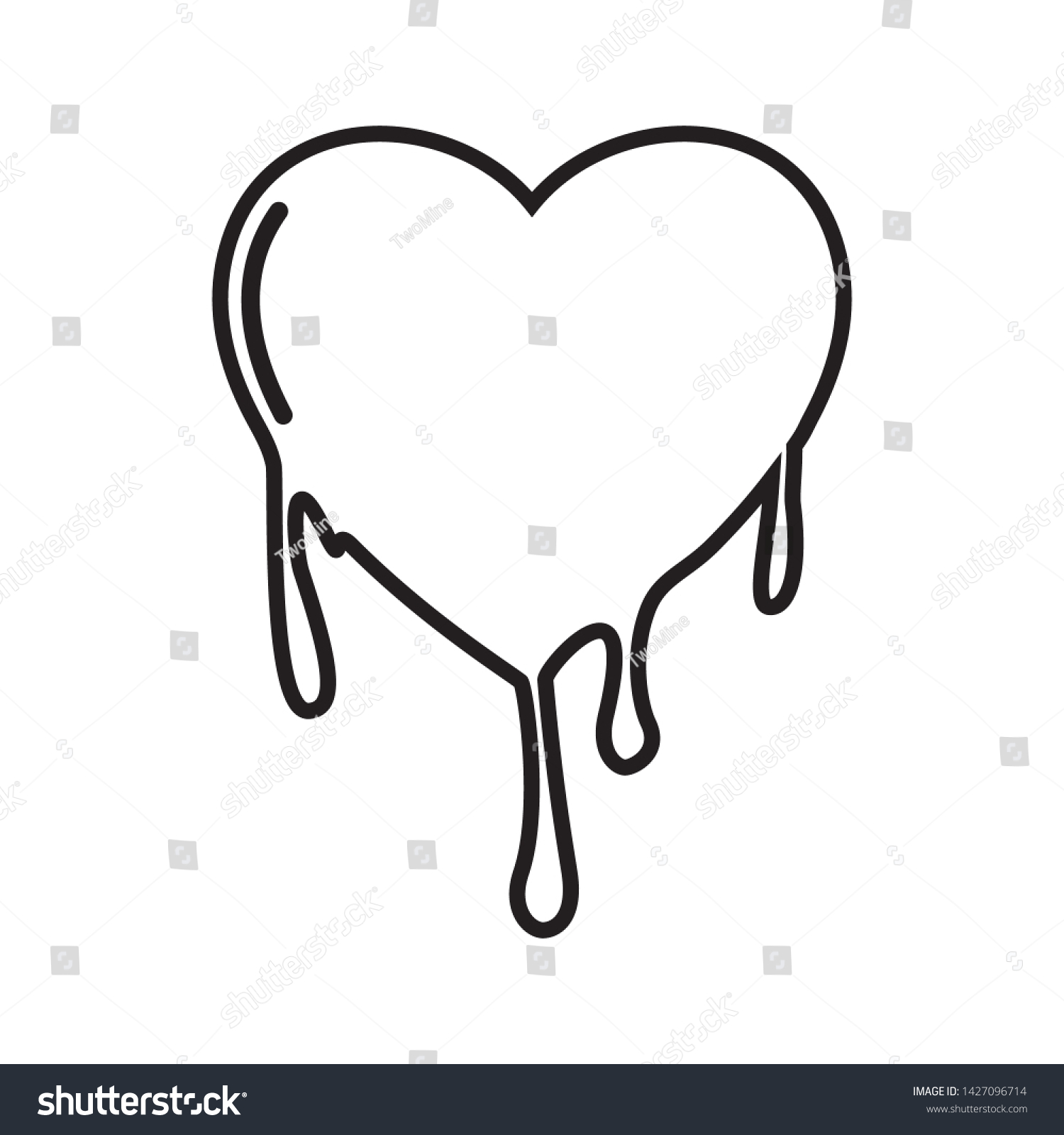 Bleeding Heart Icon Logo Vector Trendy Stock Vector (Royalty Free ...