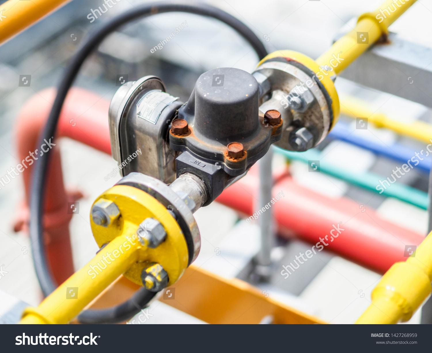 Solenoid Valve Gas Pipe Line Power Stock Photo 1427268959 | Shutterstock