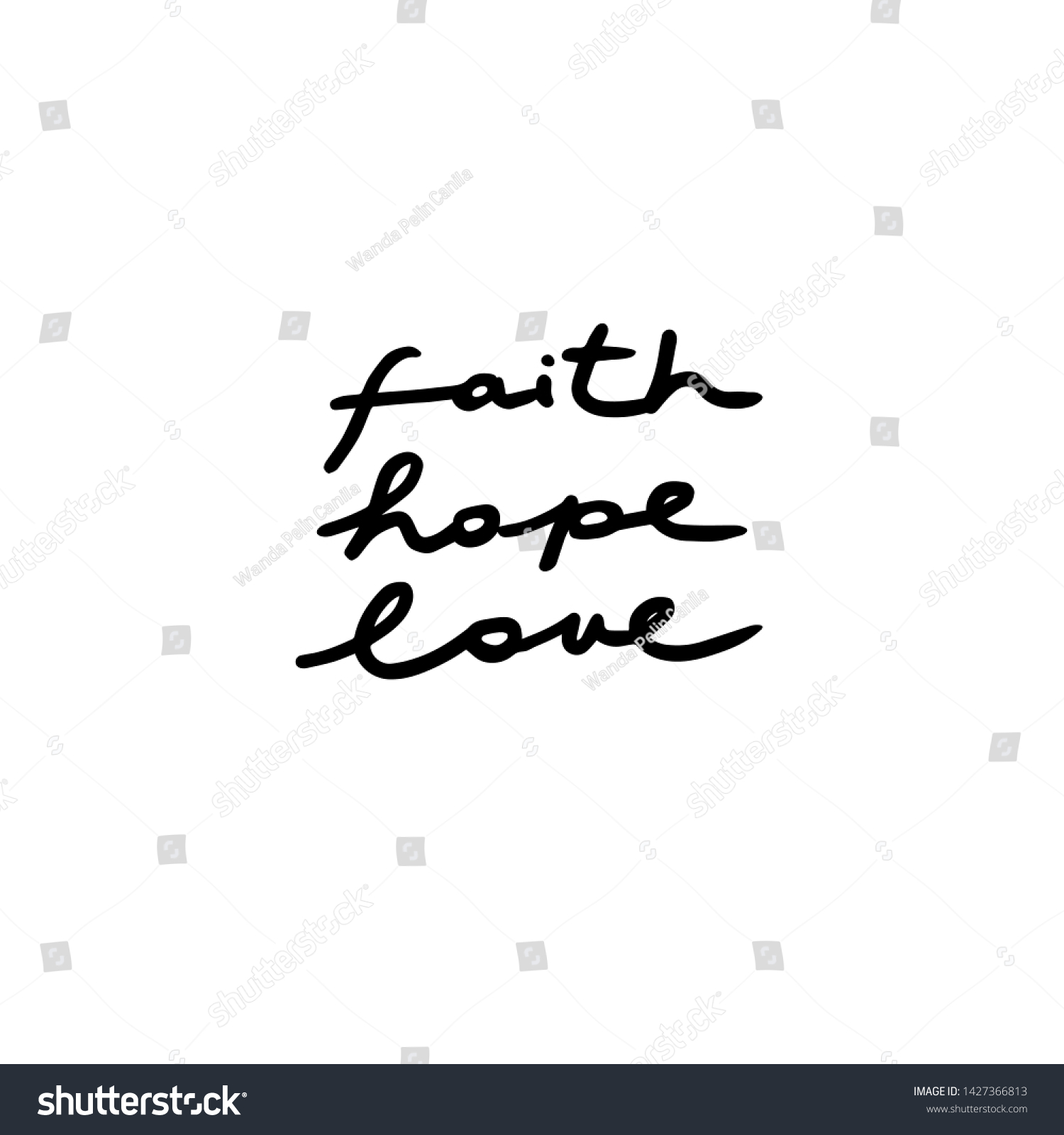 Vector Hand Lettering Words Faith Hope Stock Vector (Royalty Free ...