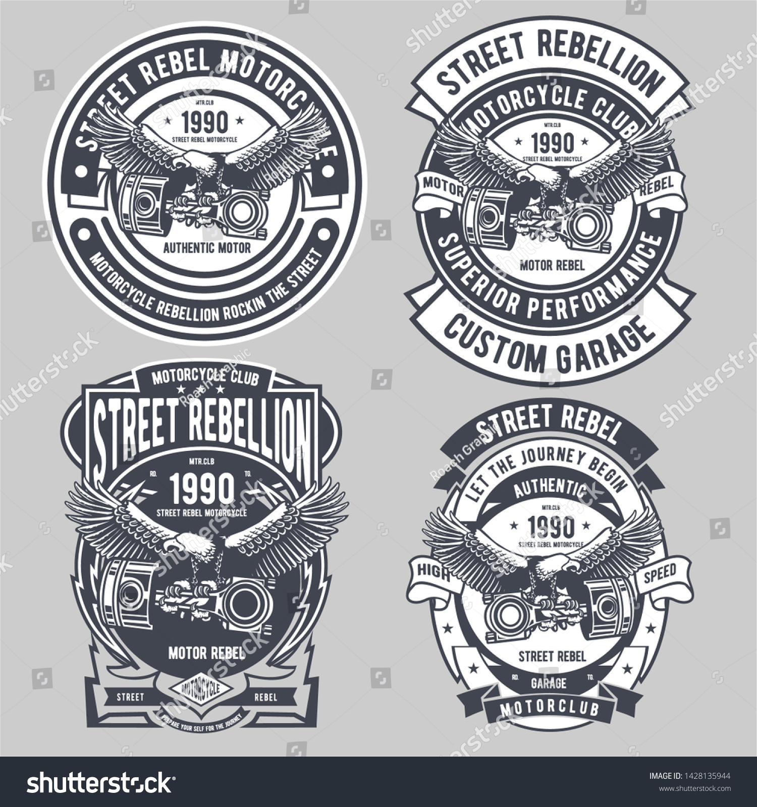 Street Rebel Motorcycle Badge Logo Design Stock Vector (Royalty Free ...