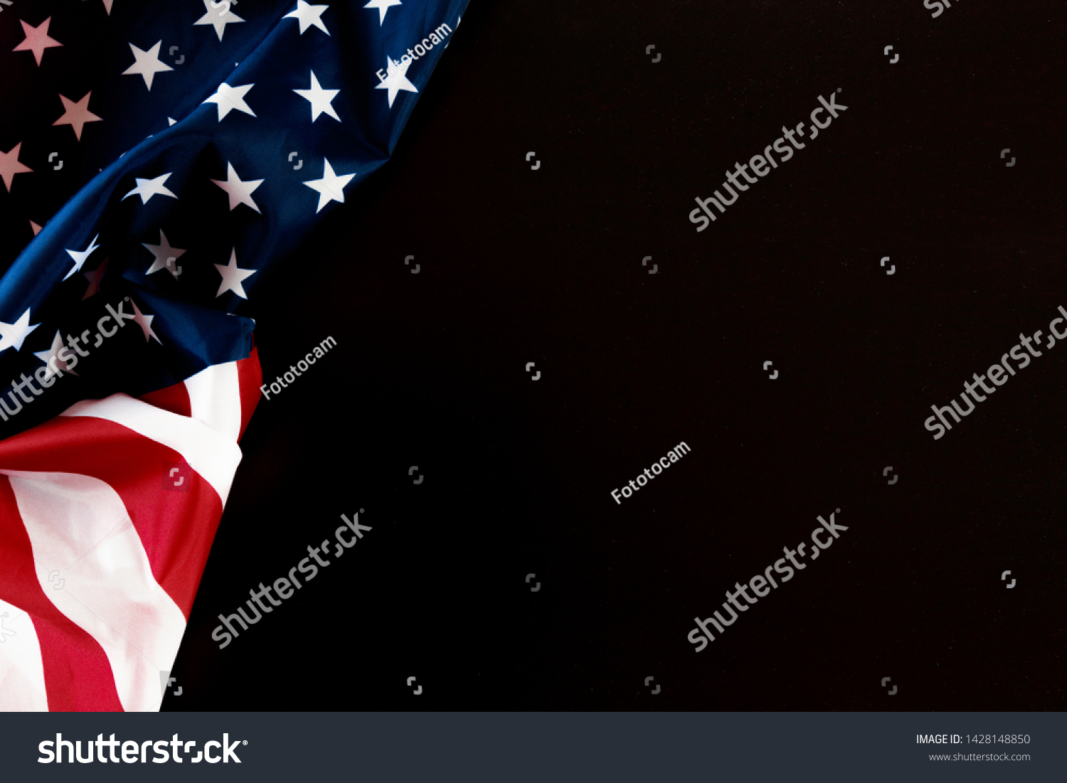 American Flag On Black Background Top Stock Photo 1428148850 | Shutterstock