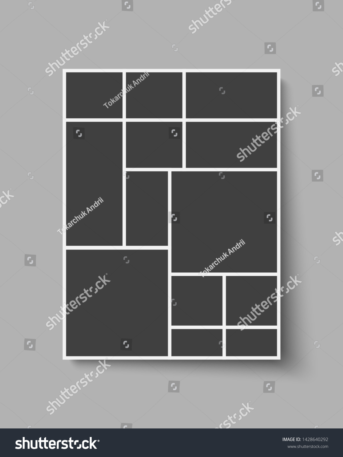 Templates Collage Thirteen Frames Photos Parts Stock Vector (Royalty ...