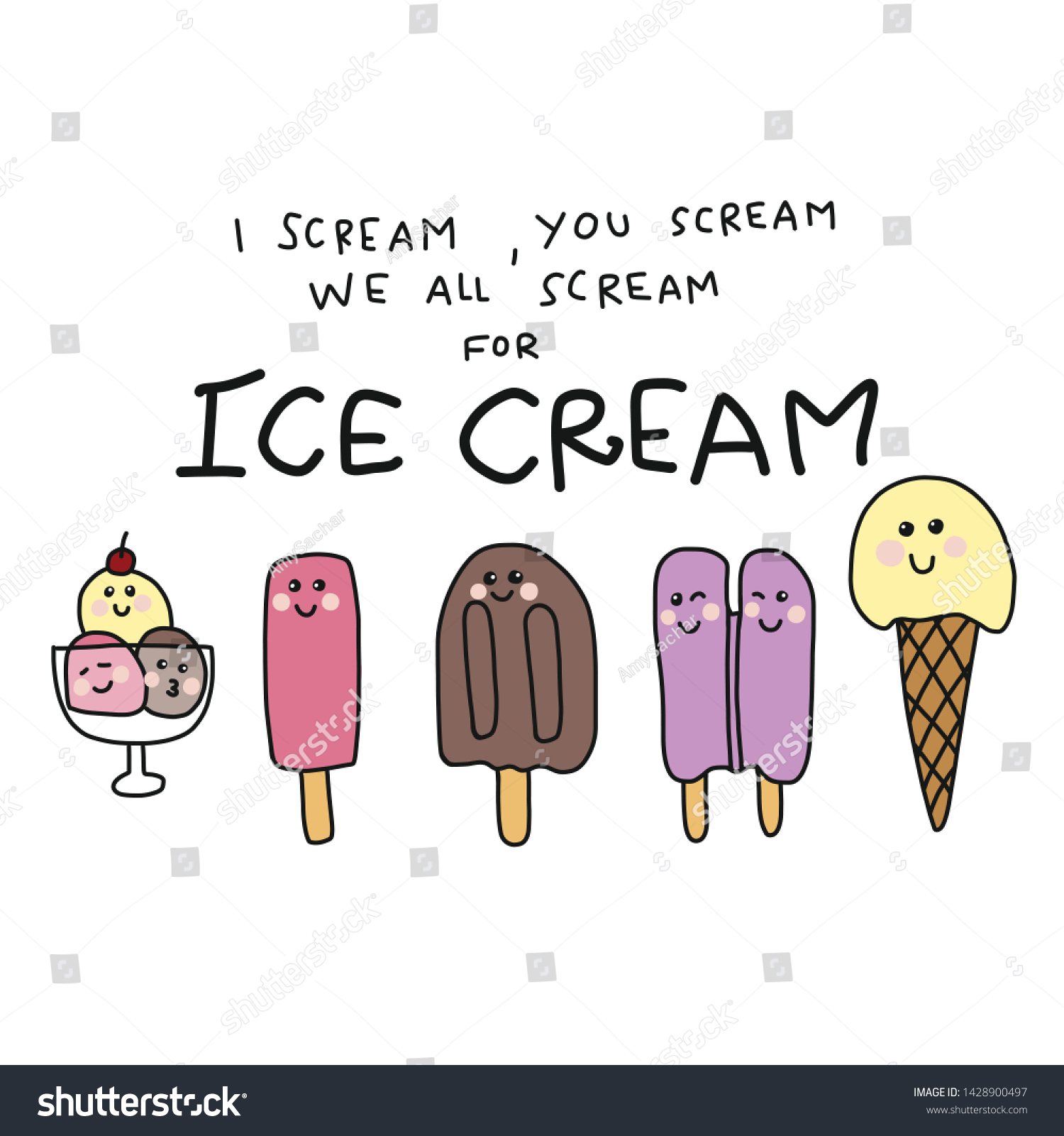 Scream You Scream We All Scream Stock Vector Royalty Free 1428900497 Shutterstock