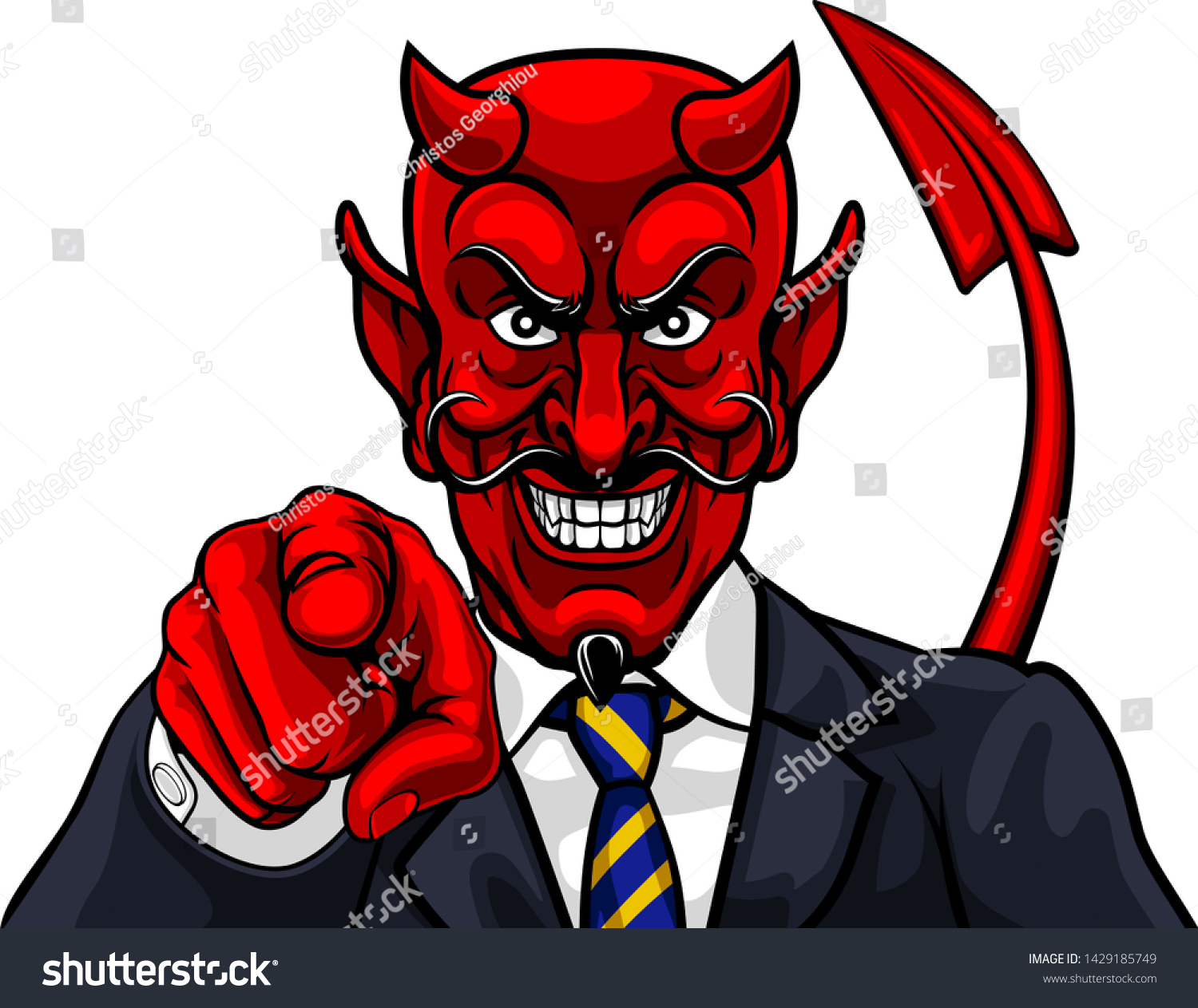 Evil Devil Satan Businessman Business Suit Stock Vector (Royalty Free ...