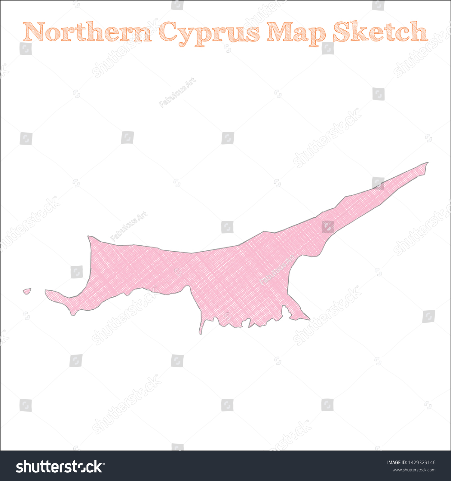 Northern Cyprus Map Handdrawn Country Vector Stock Vector Royalty Free   Stock Vector Northern Cyprus Map Hand Drawn Country Vector Illustration 1429329146 