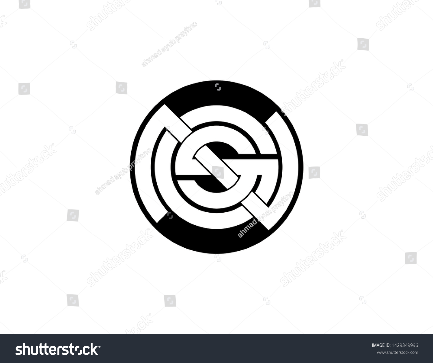 Ngs Original Monogram Logo Design Stock Illustration 1429349996 