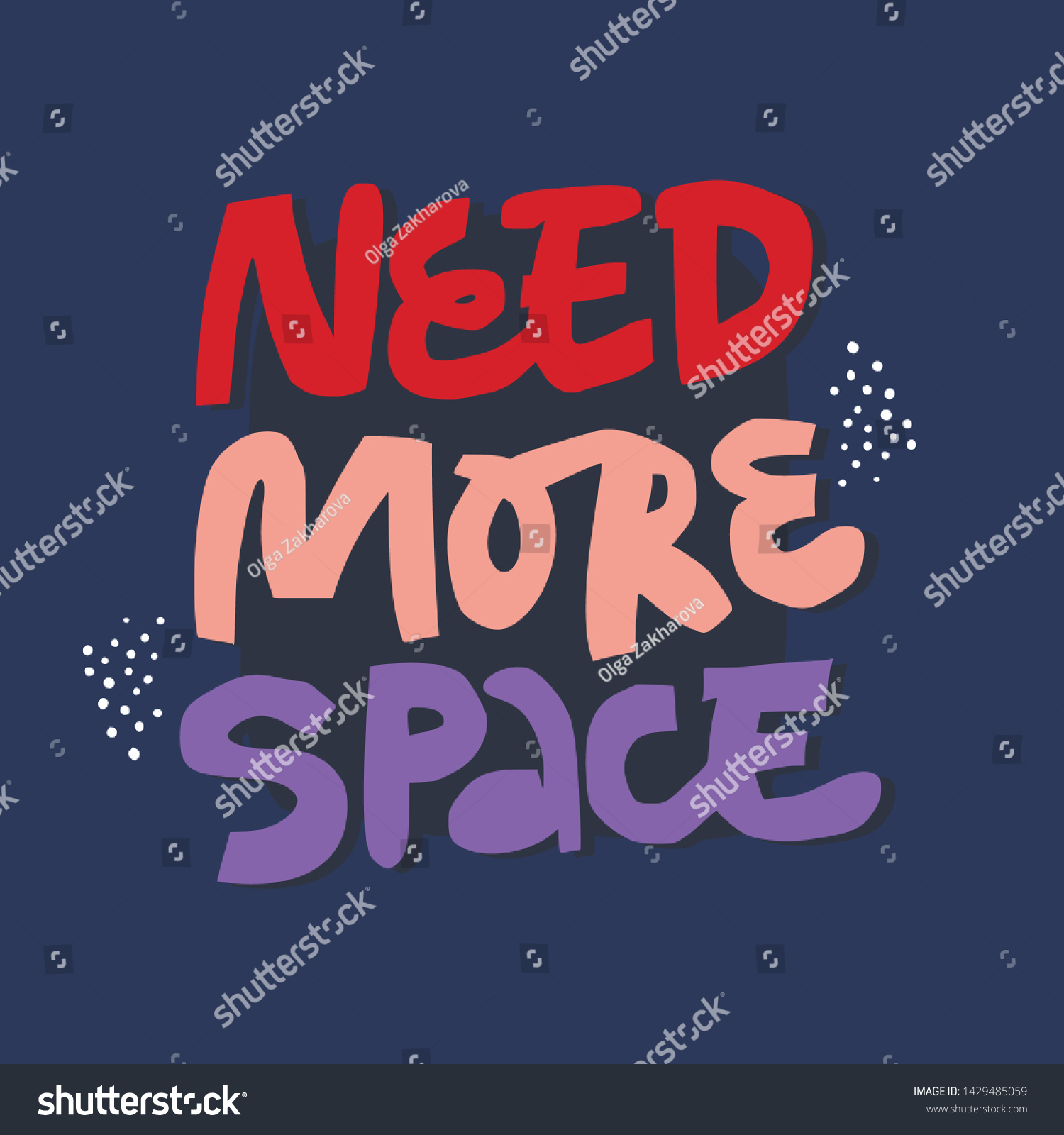 Need More Space Handdrawn Cartoon Lettering Stock Vector (Royalty Free ...
