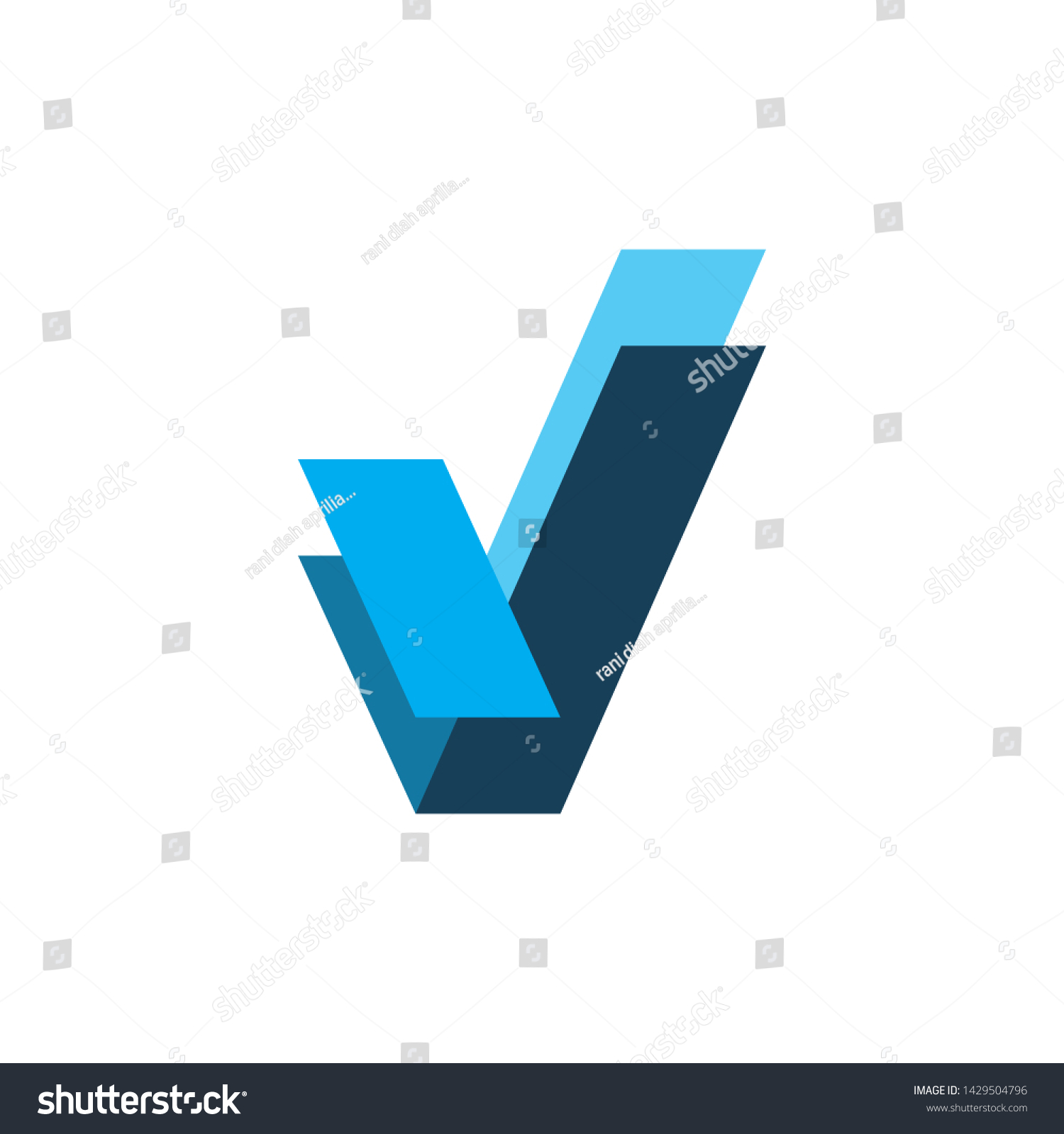 Color Digital V Logo Design Stock Vector (Royalty Free) 1429504796 ...