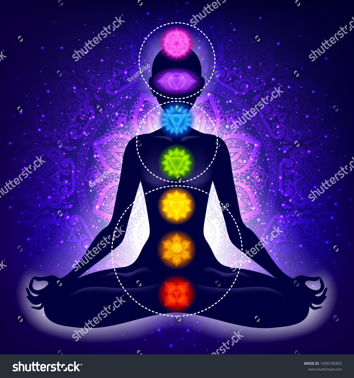 Meditating Woman Lotus Pose Yoga Illustration Stock Vector (Royalty ...