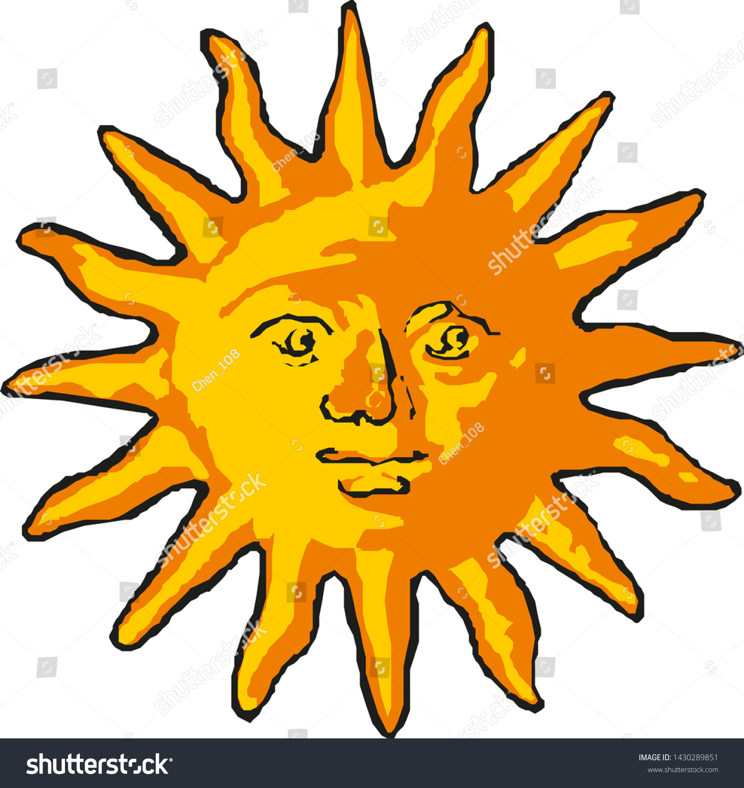 Cute Cartoon Sun Vector Illustration Eps Stock Vector (Royalty Free ...