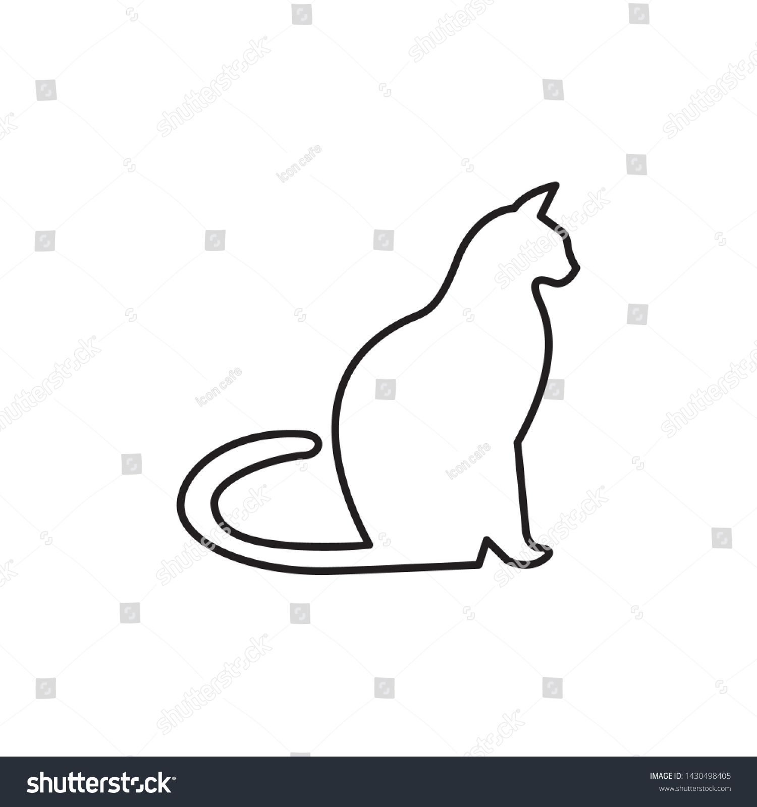 Cat Icon Logo Line Art Design Stock Vector (Royalty Free) 1430498405 ...