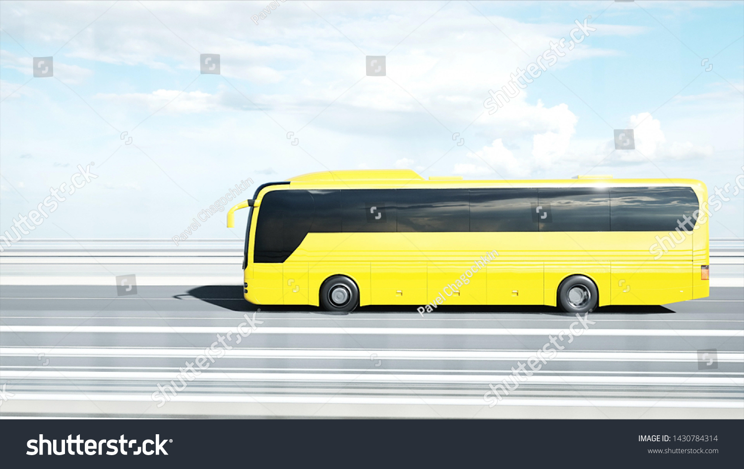 3d Model Tourist Bus On Bridge: Stockillustration 1430784314 | Shutterstock