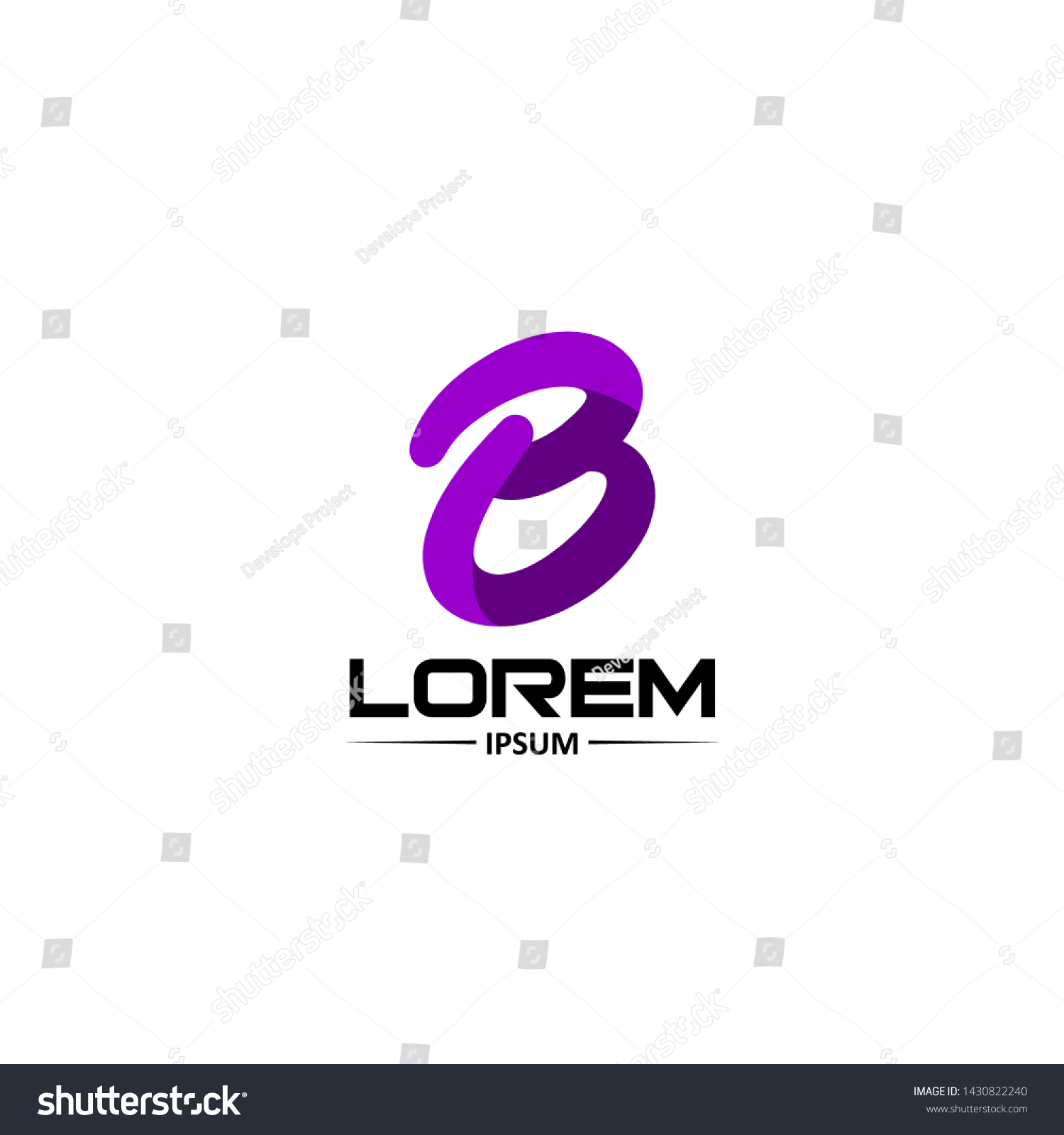 Simple Modern Logo Letter B Ilustration Stock Vector (Royalty Free ...