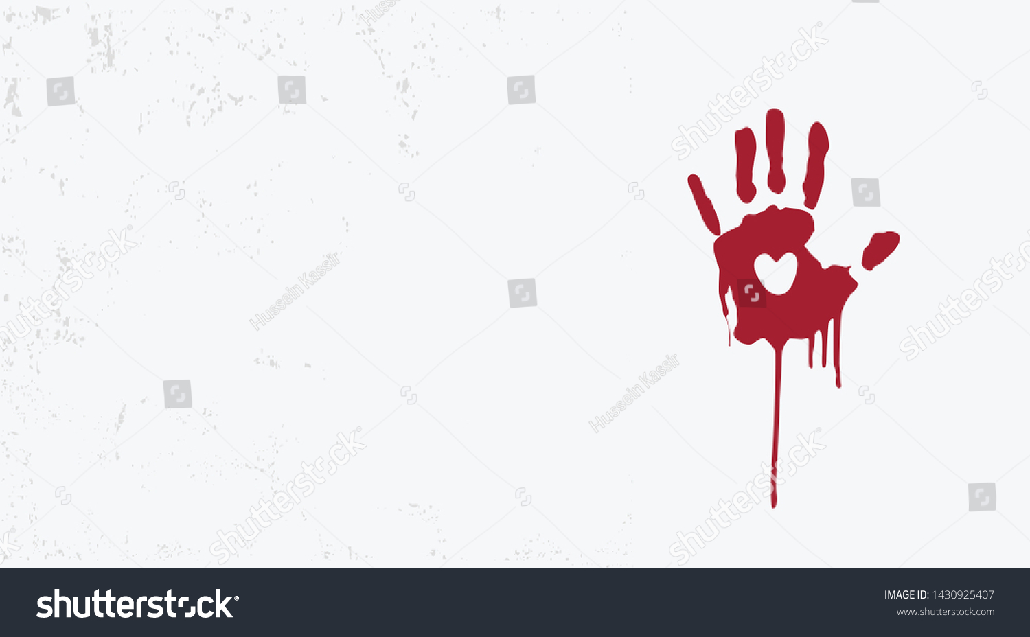 Bloody Hand Mark On Wall Heart Stock Vector (Royalty Free) 1430925407 ...