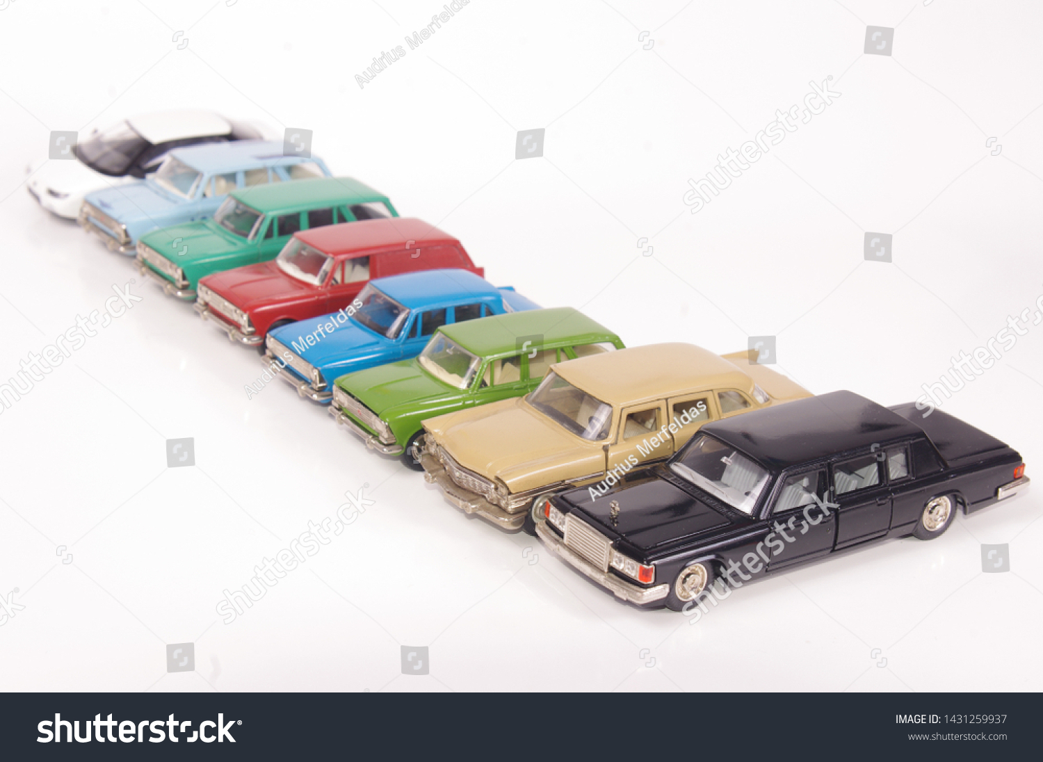 Collection Vintage Metal Diecast Car Models Stock Photo 1431259937