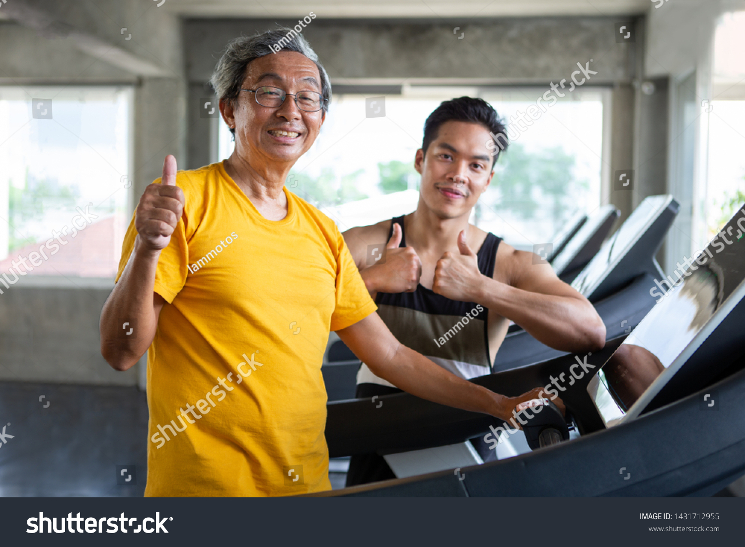 Asian Senior Man Walking Exercise On Stock Photo 1431712955 | Shutterstock