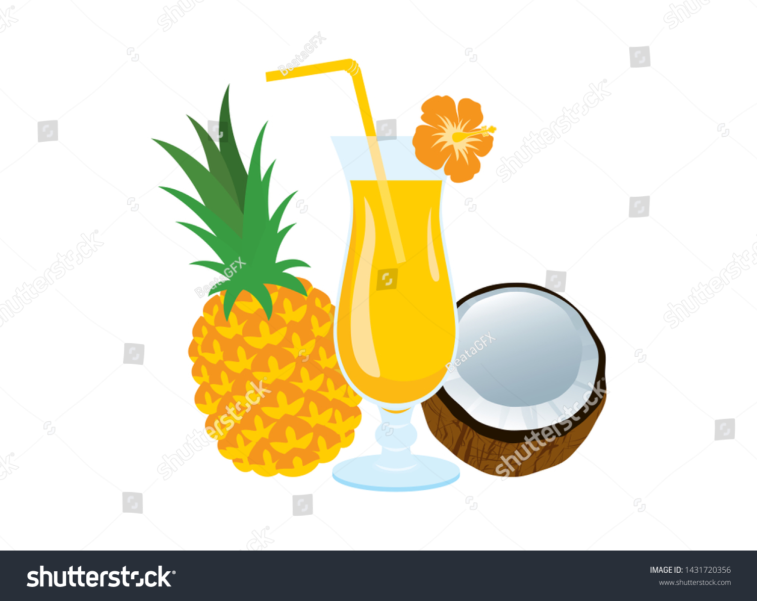 5,491 Pina colada Stock Vectors, Images & Vector Art | Shutterstock