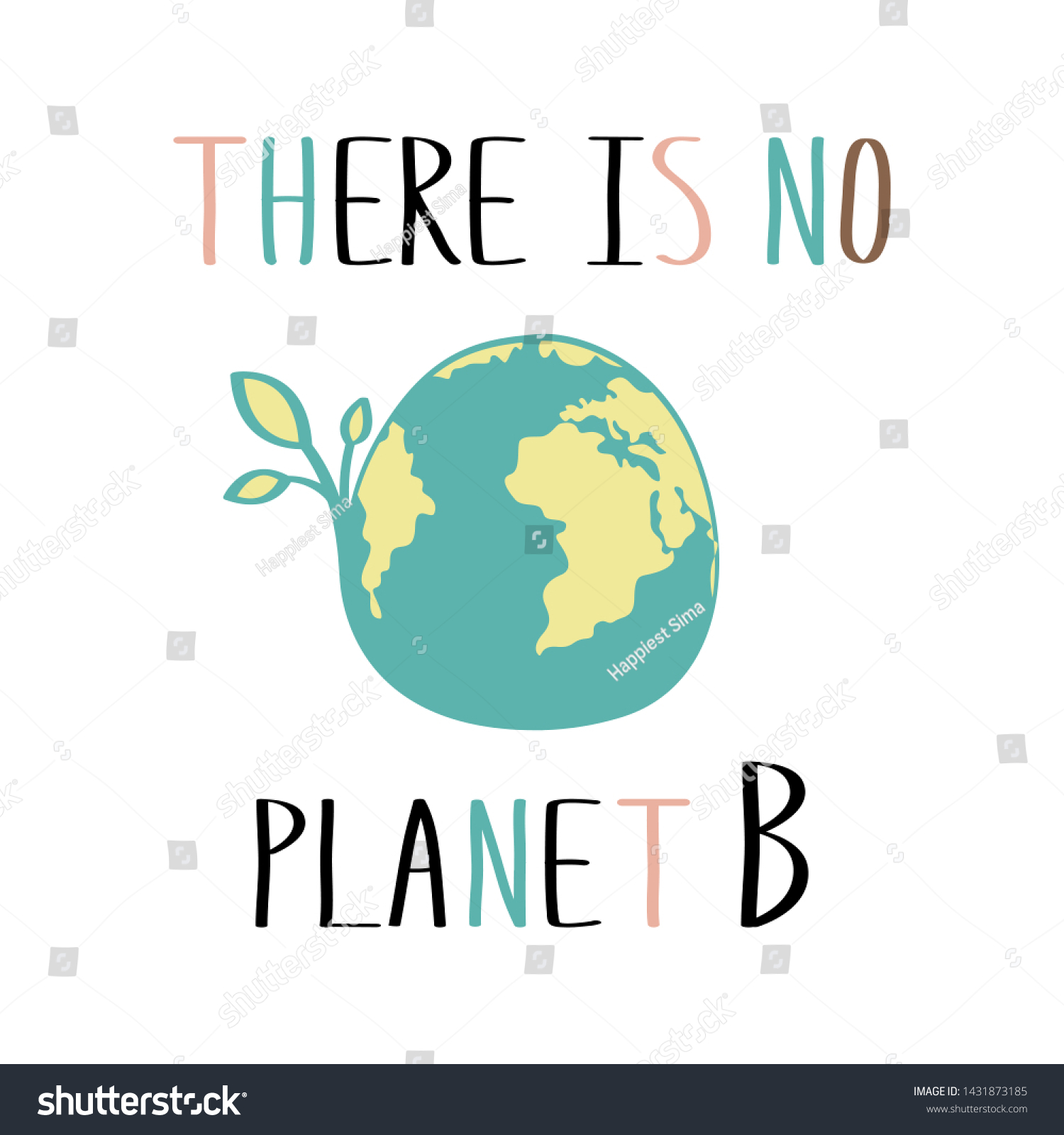 Motivation Poster There No Planet B Stock Vector (Royalty Free ...