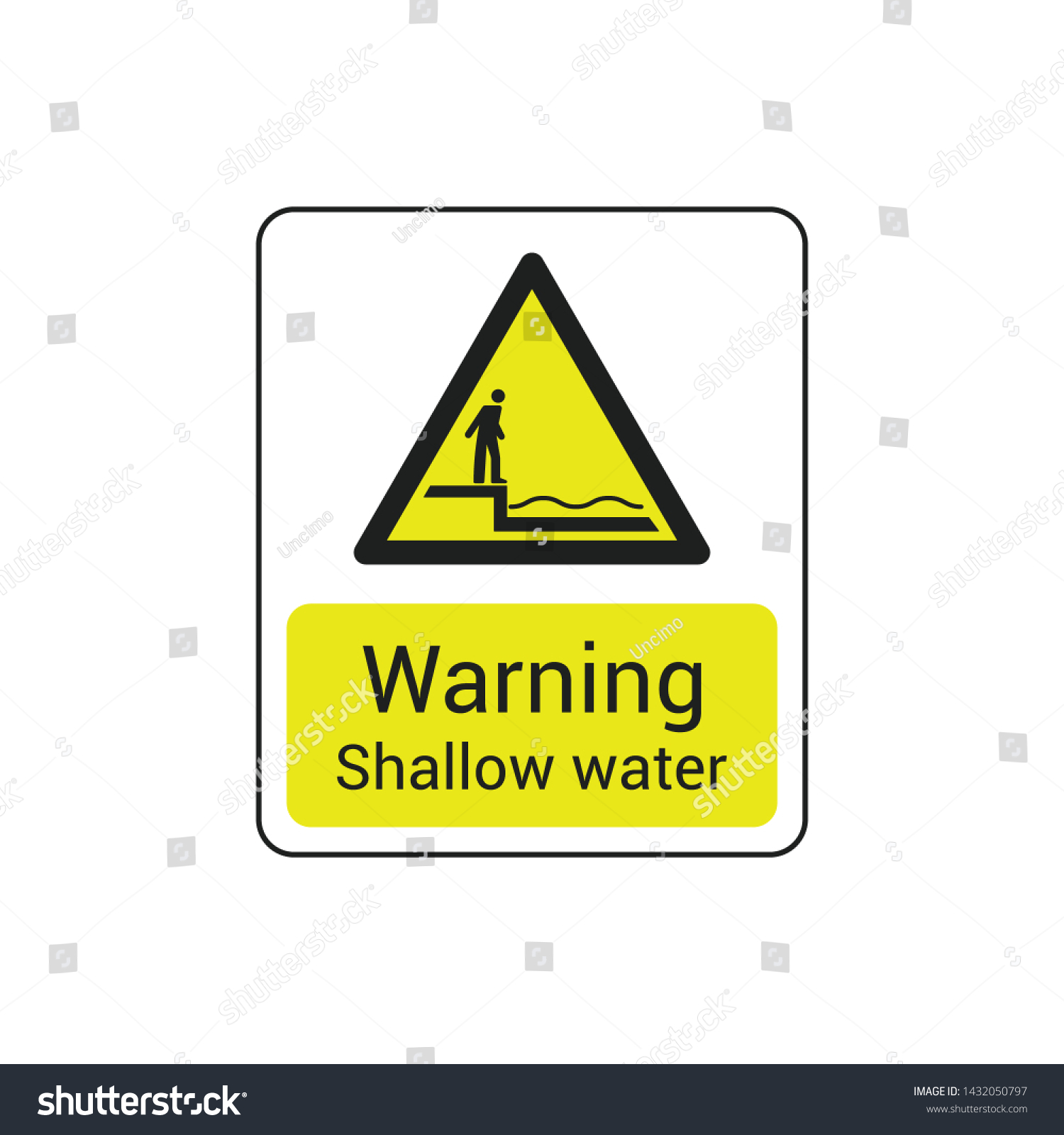 Warning Shallow Water Sign Vector Icon Stock Vector Royalty Free 1432050797 Shutterstock 