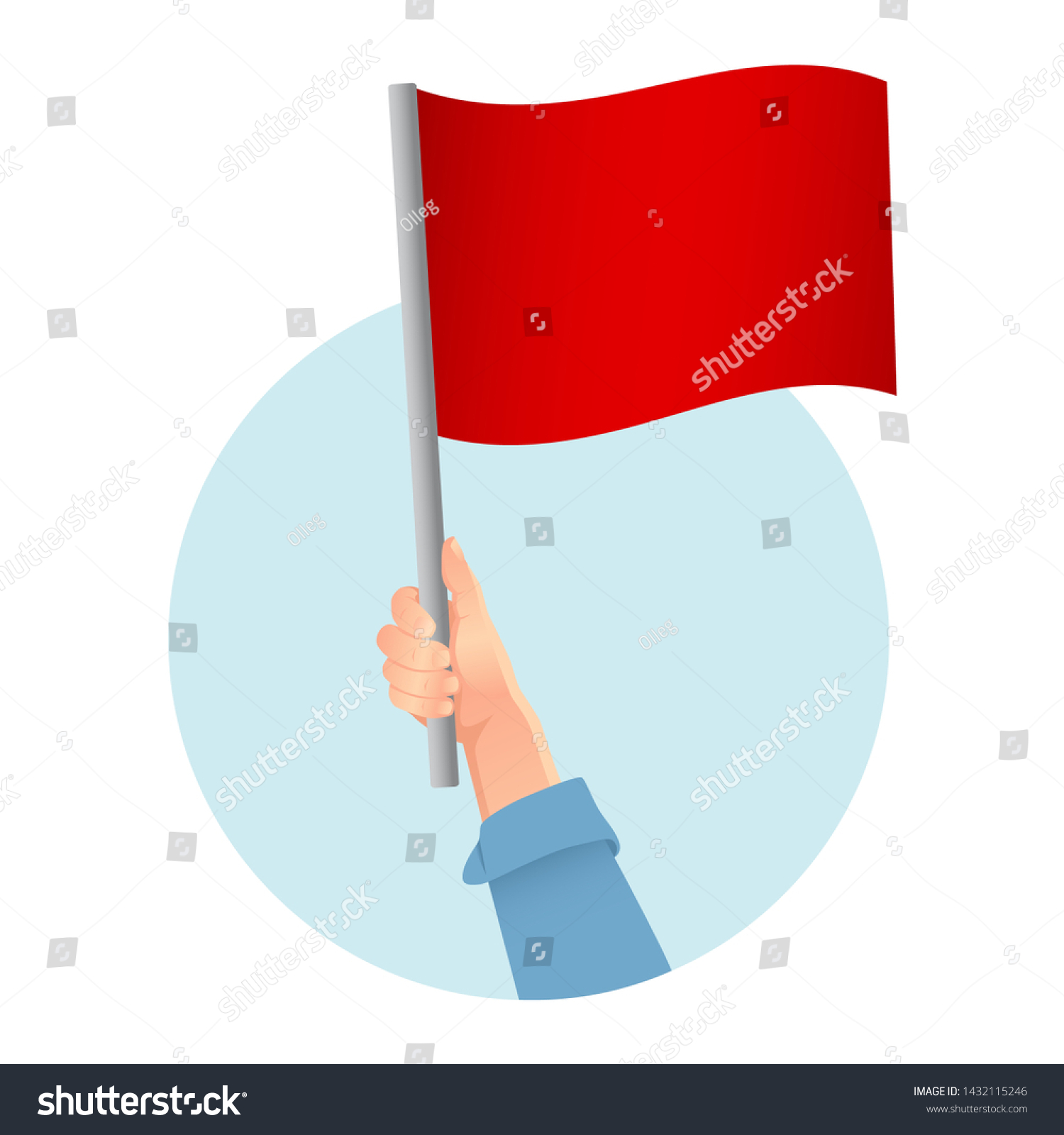 Red Flag Hand Illustration Red Flag Stock Illustration 1432115246 ...