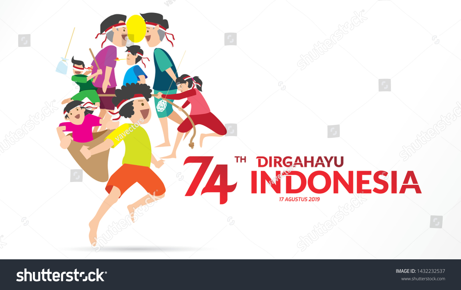 Indonesia Traditional Games During Independence Day Stock Vector Royalty Free 1432232537 4771