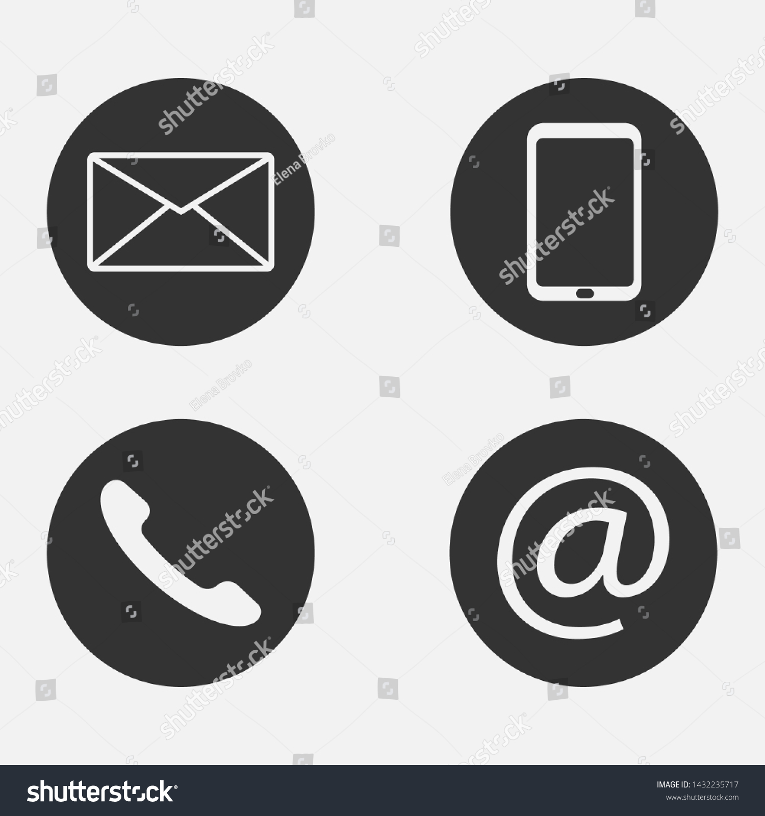 Contact Icons Isolated On White Background Stock Vector (Royalty Free ...