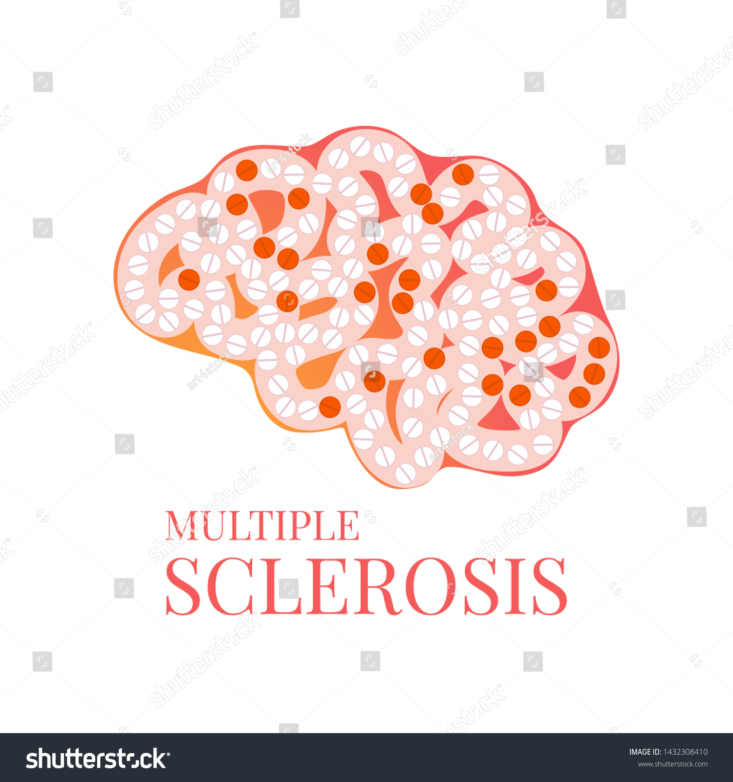 Multiple Sclerosis Awareness Poster Brain Made Stock Illustration ...