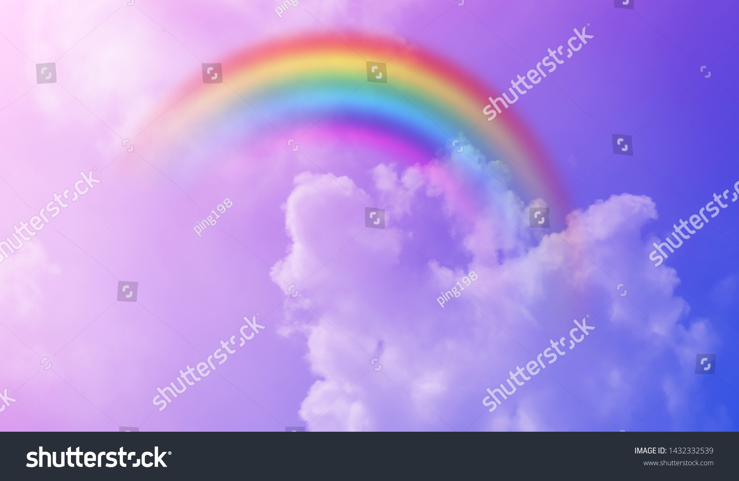 Fantasy Magical Landscape Rainbow On Sky Stock Photo 1432332539 ...