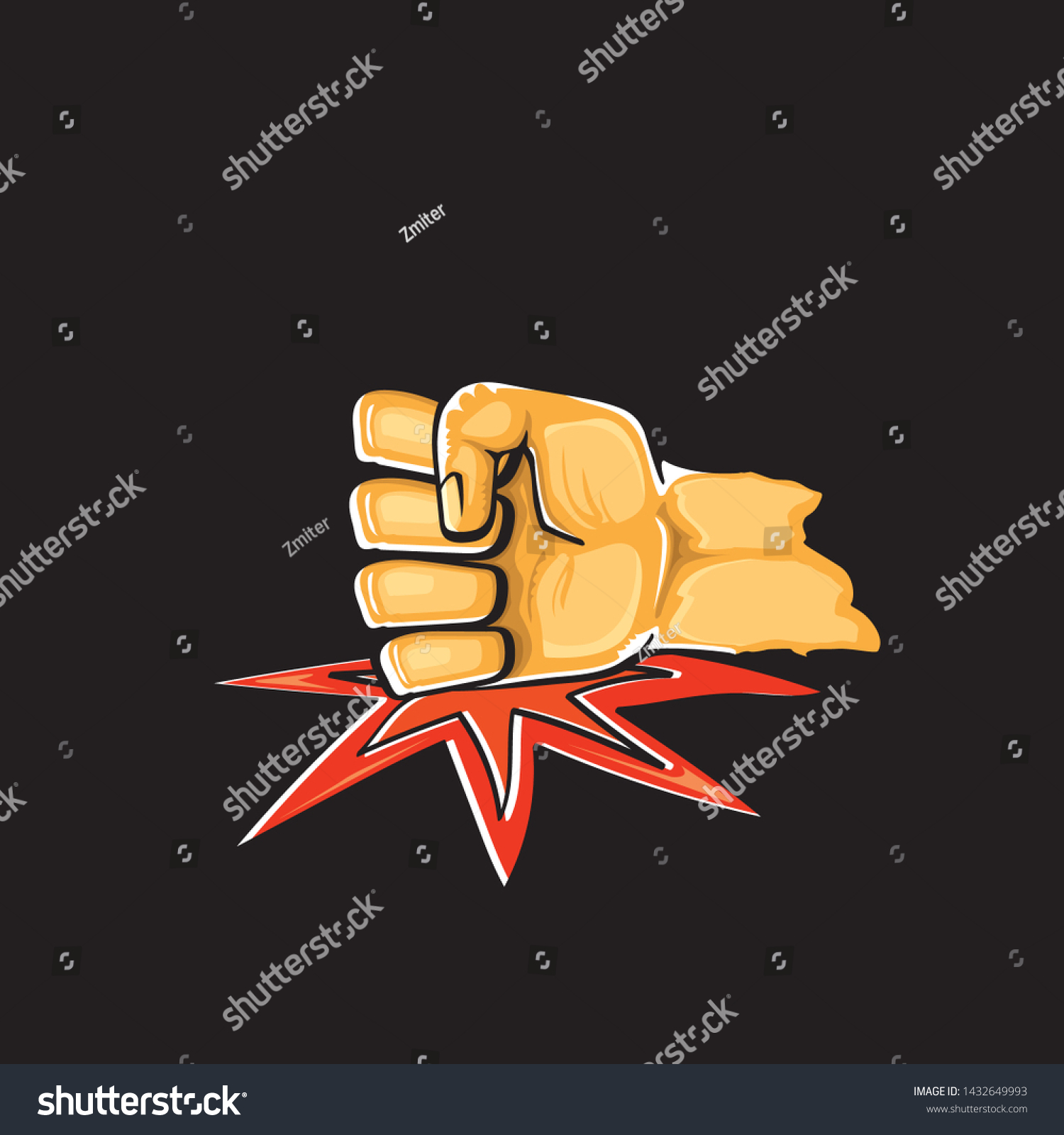 Angry Fist On Table Vector Icon Stock Vector (Royalty Free) 1432649993 ...