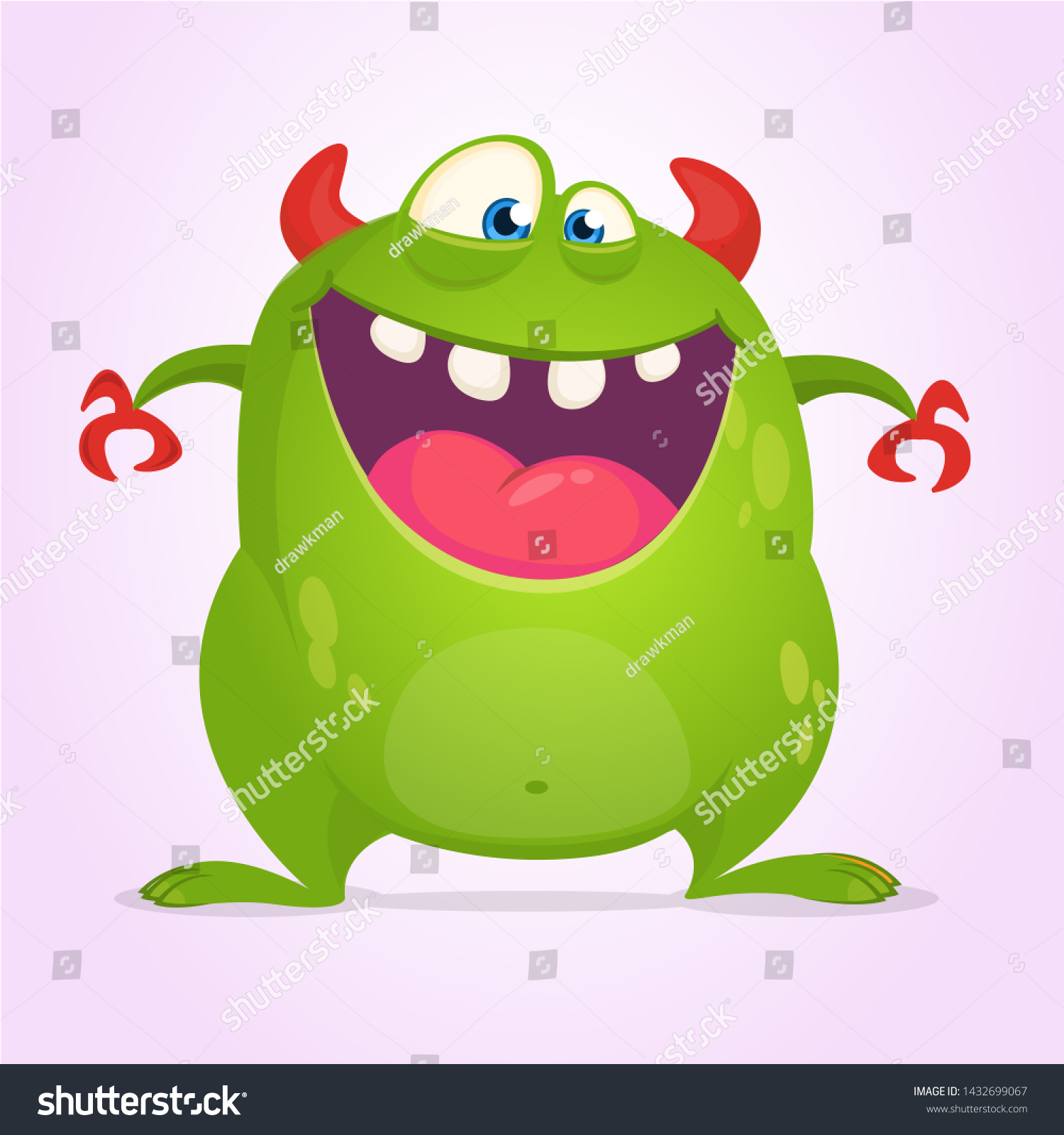 Angry Cartoon Green Monster Illustration Monster Stock Illustration ...