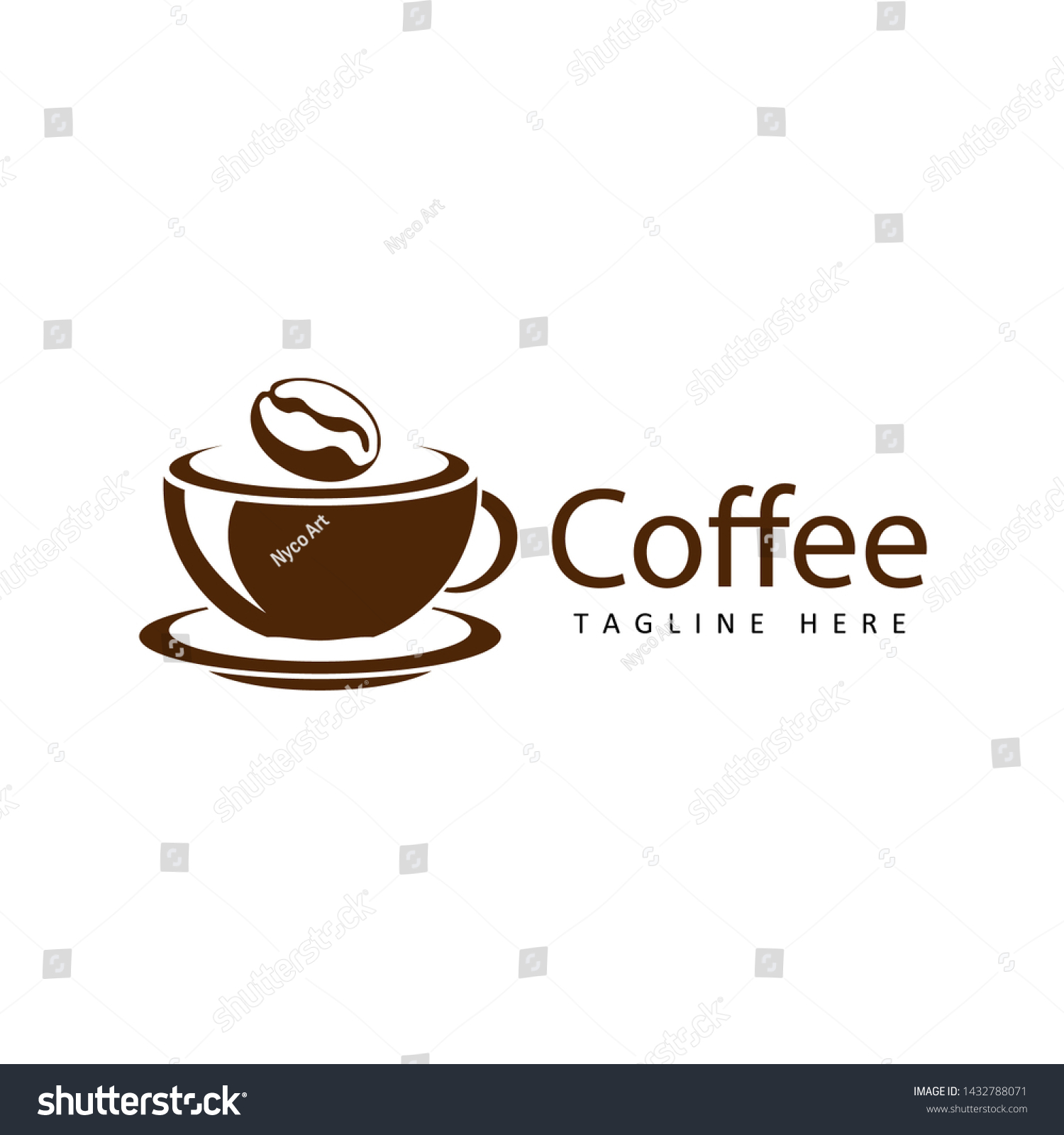 Coffee Seed Cup Logo Template Design Stock Vector (Royalty Free ...