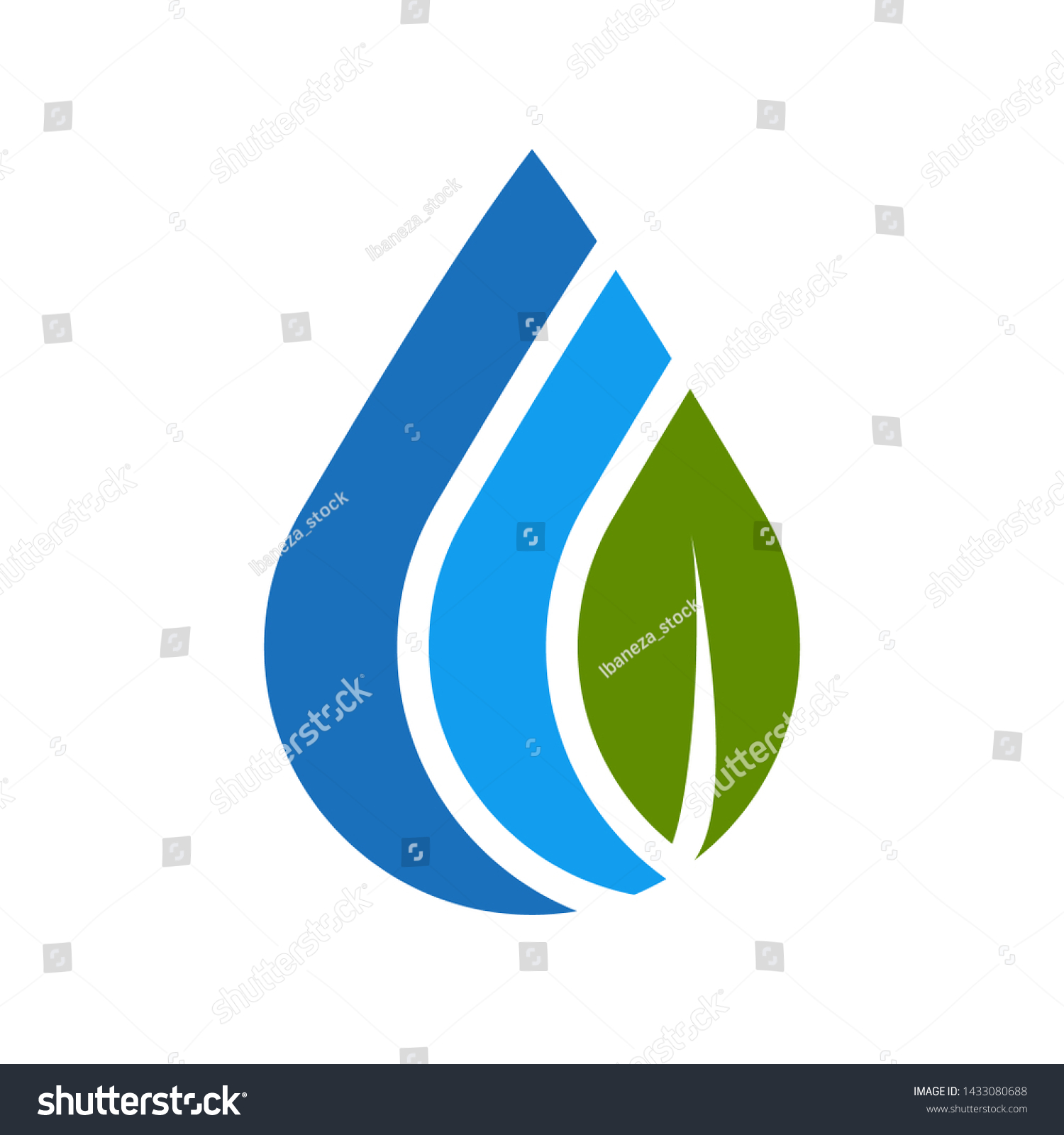 Leaf Watter Logo Design Stock Vector (Royalty Free) 1433080688 ...