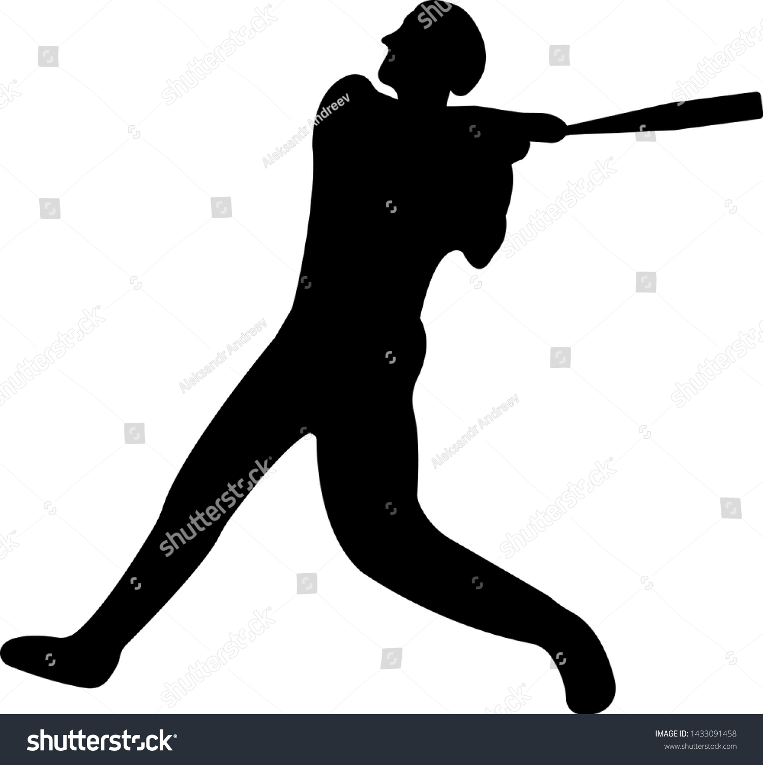 Baseball Icon Black Silhouette Sport Label Stock Vector (Royalty Free ...