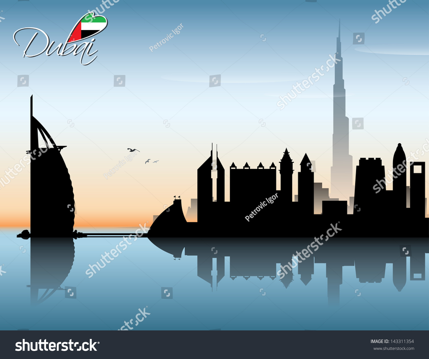 Dubai Skyline Vector Illustration Stock Vector Royalty Free 143311354 Dubai Skyline Vector Illustration Stock Vector Royalty Free 143311354